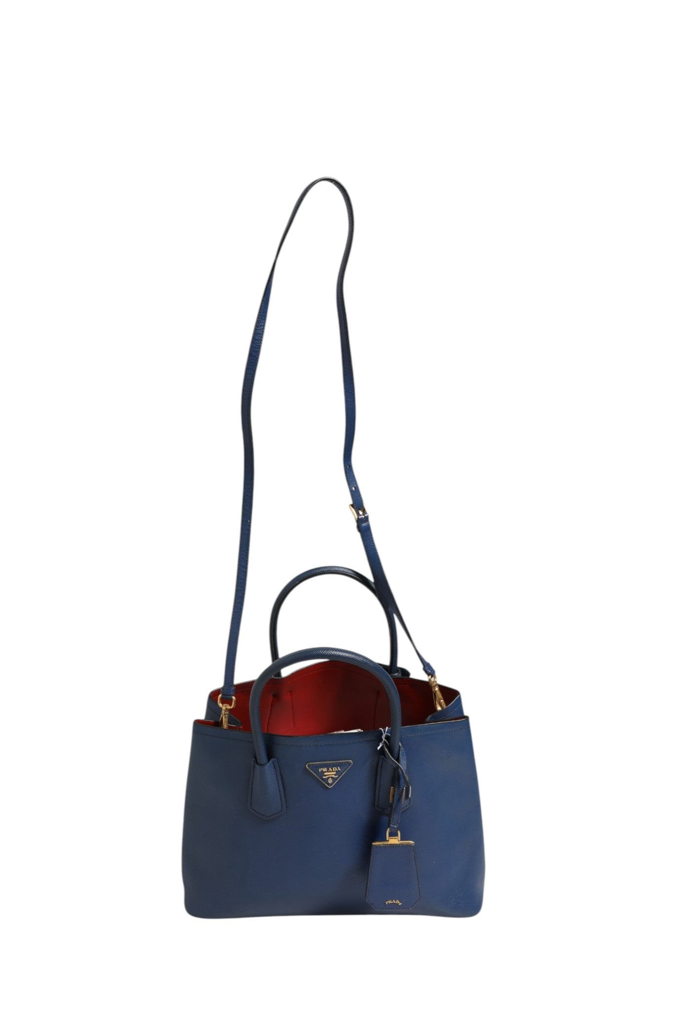 Sac 2WAY en cuir Saffiano bleu