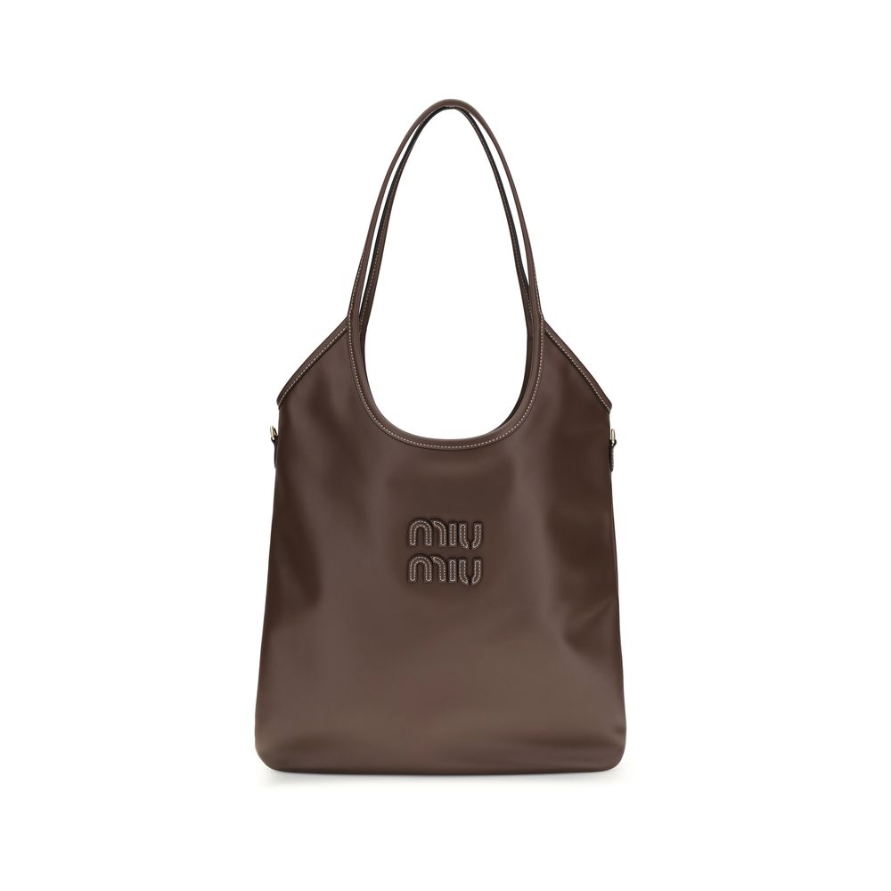 Miu Miu – Sac porté épaule Ivy en cuir avec surpiqûres contrastées