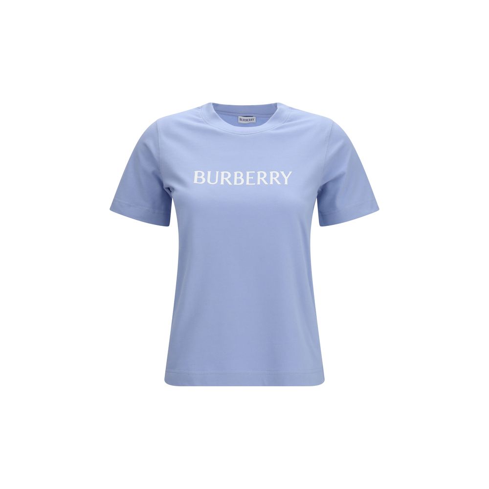 Burberry – T-shirt en coton avec logo brodé contrasté