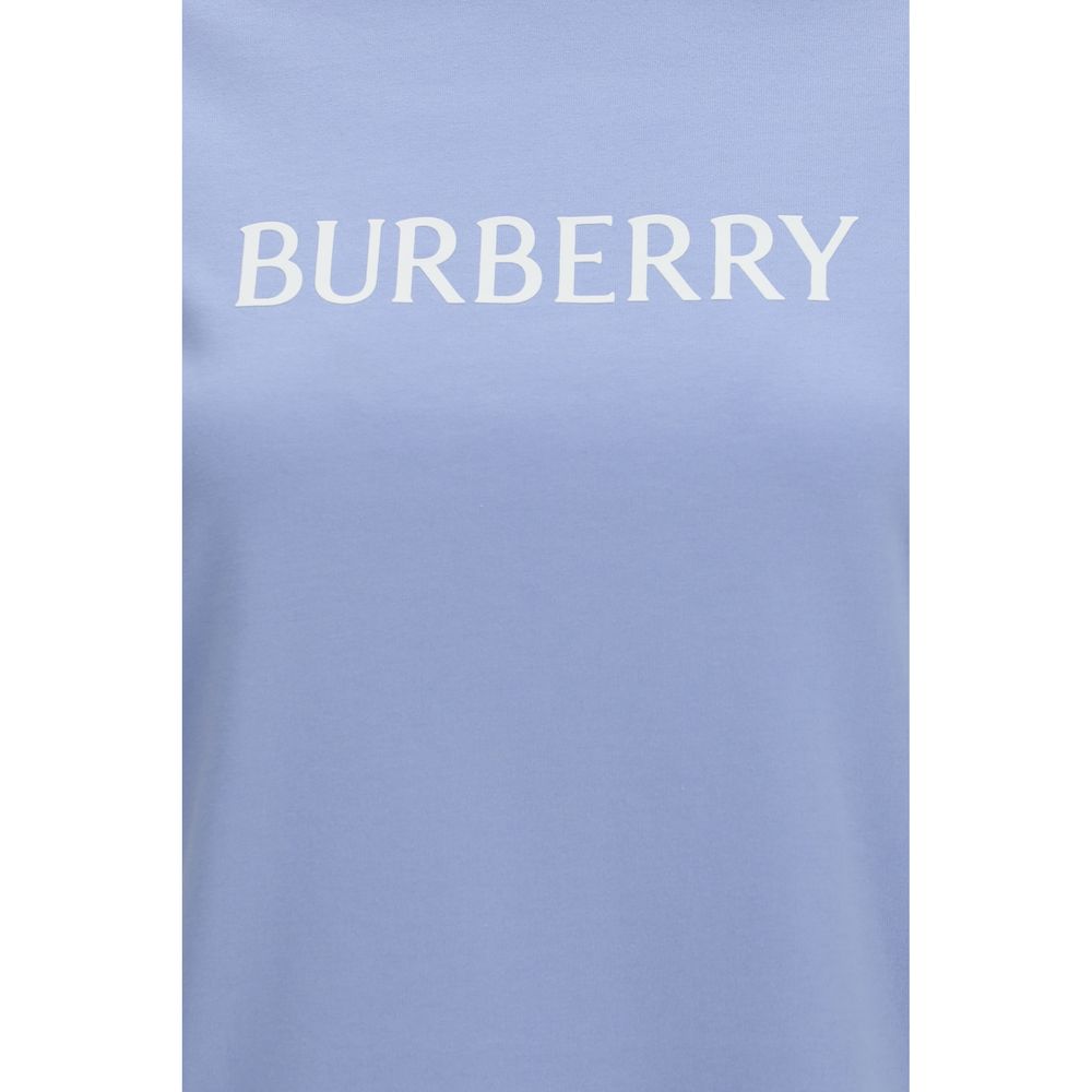 Burberry – T-shirt en coton avec logo brodé contrasté