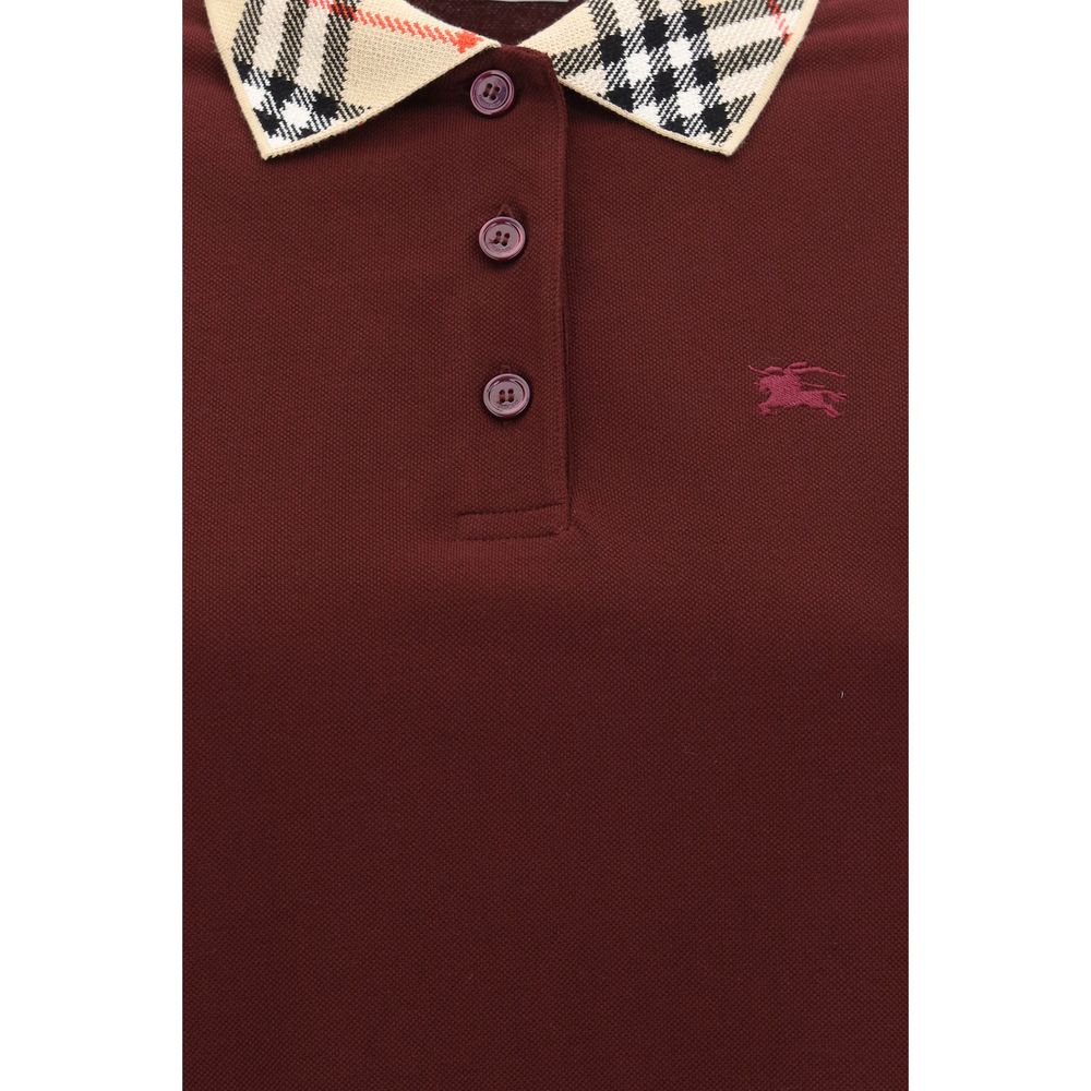 Burberry – Robe polo en coton avec col Check