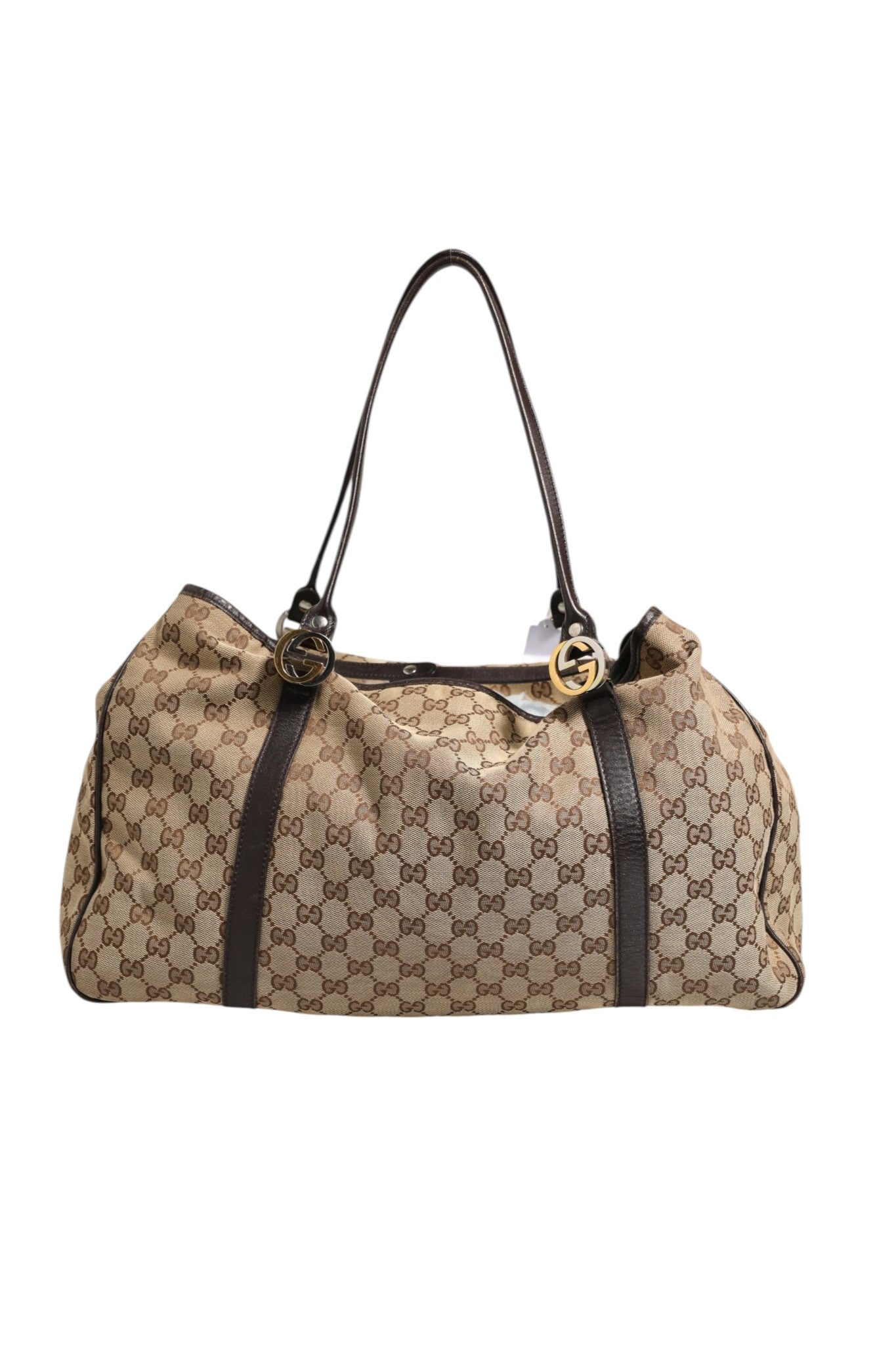 Sac cabas Twins Medium en toile beige et noire