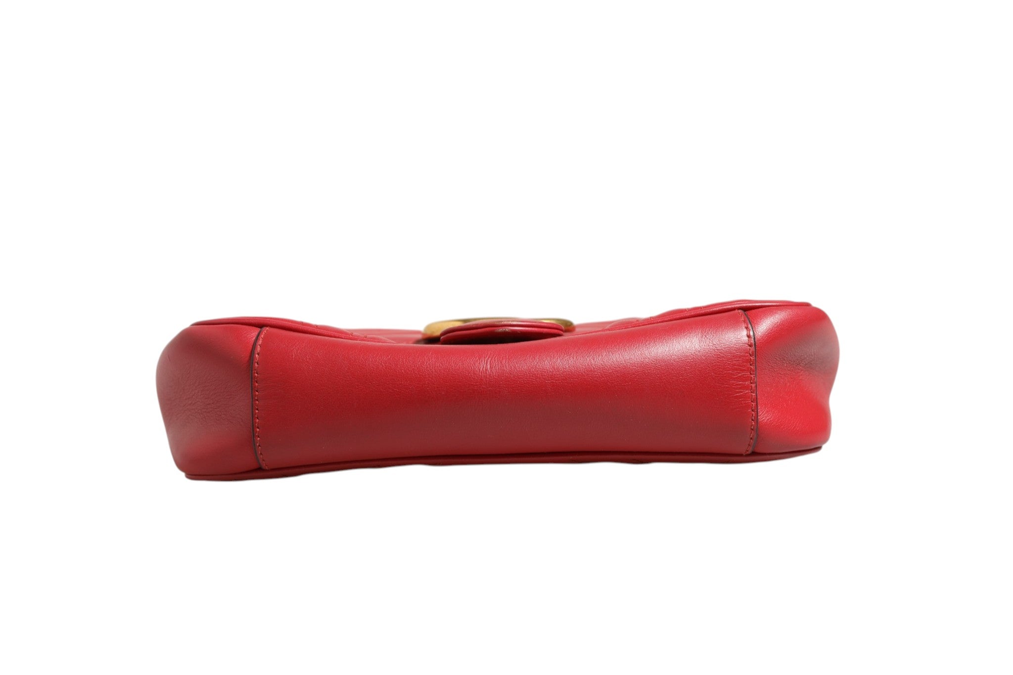 Marmont Small Shoulder Bag in Rosso Ancora Red Leather