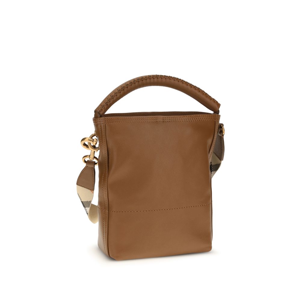Burberry – Sac seau B Clip en cuir avec intérieur Check