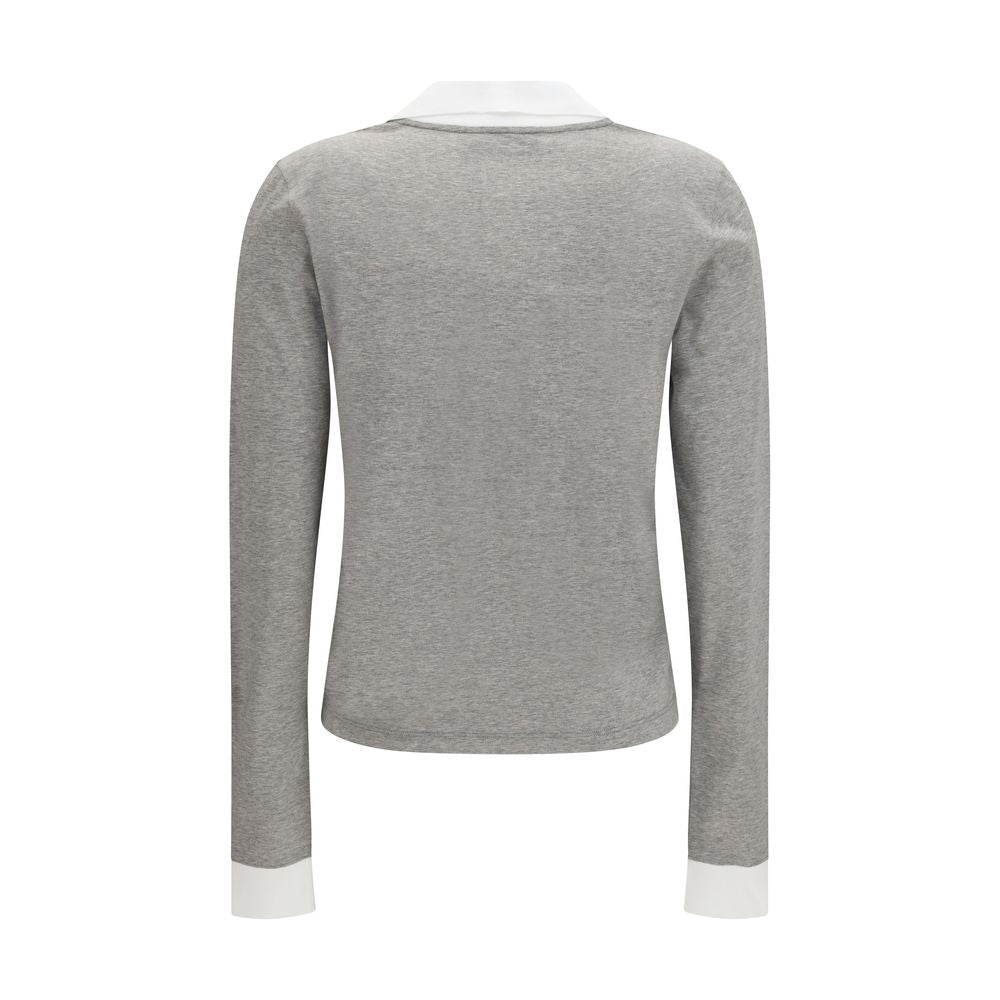 Miu Miu – T-shirt manches longues en coton avec col polo