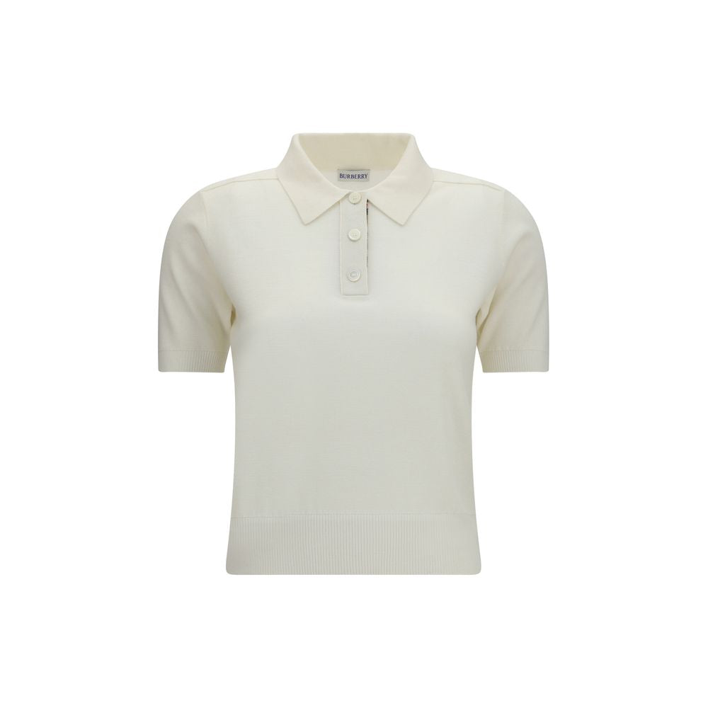 Burberry – Polo en laine avec patte Burberry Check