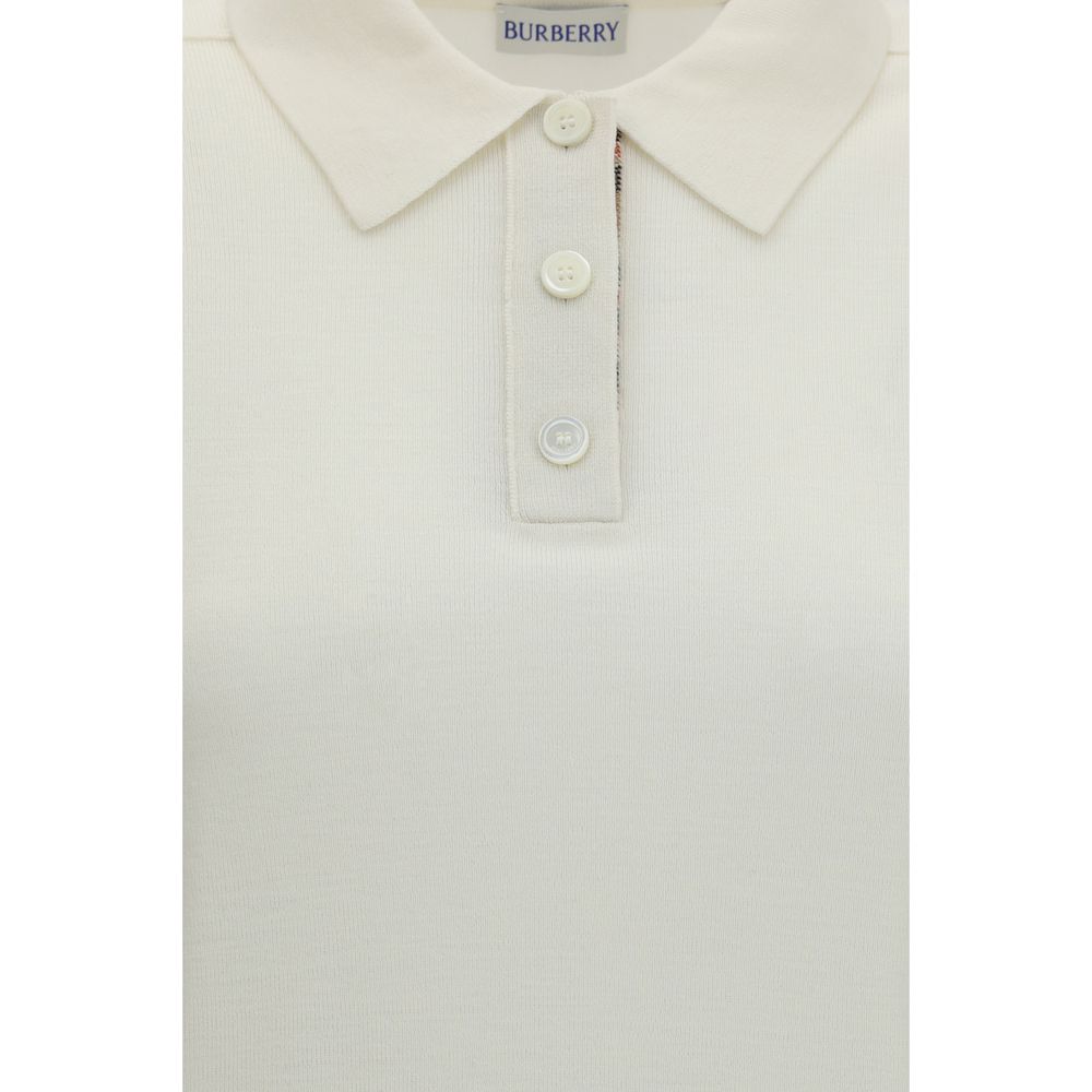 Burberry – Polo en laine avec patte Burberry Check