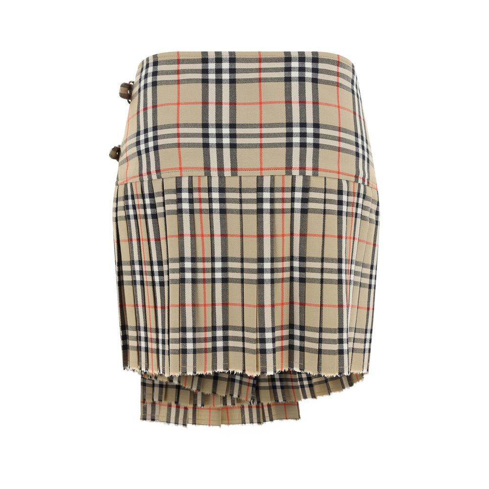 Burberry – Jupe Zoe en laine Archive Check