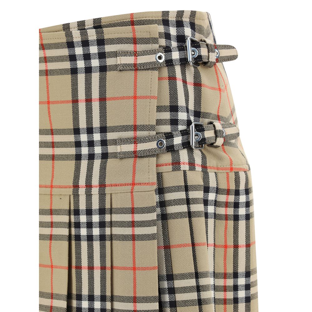 Burberry – Jupe Zoe en laine Archive Check
