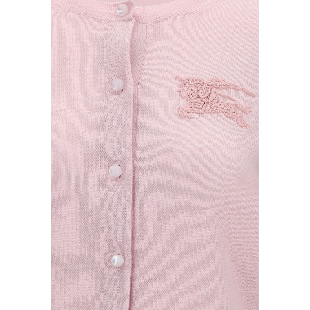 Burberry – Cardigan en coton et laine avec motif Equestrian Knight