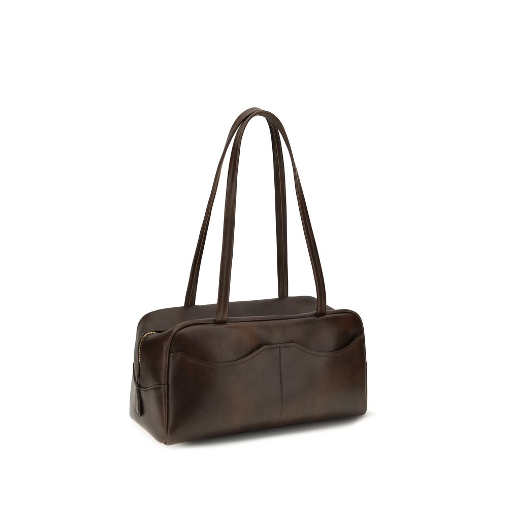 Prada – Sac porté épaule en cuir avec pochette amovible