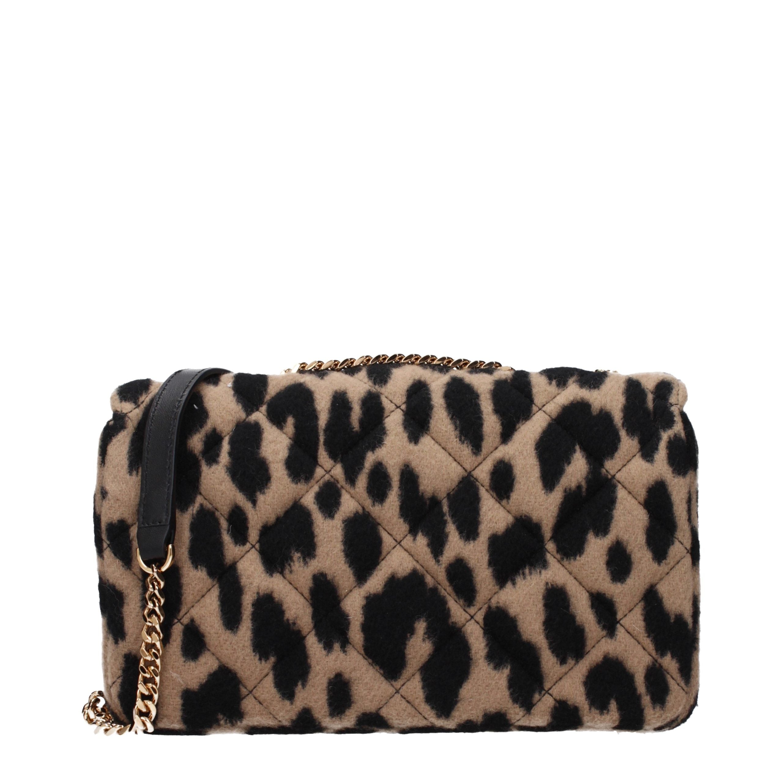 Versace – Sac porté épaule en laine marron avec détail frontal