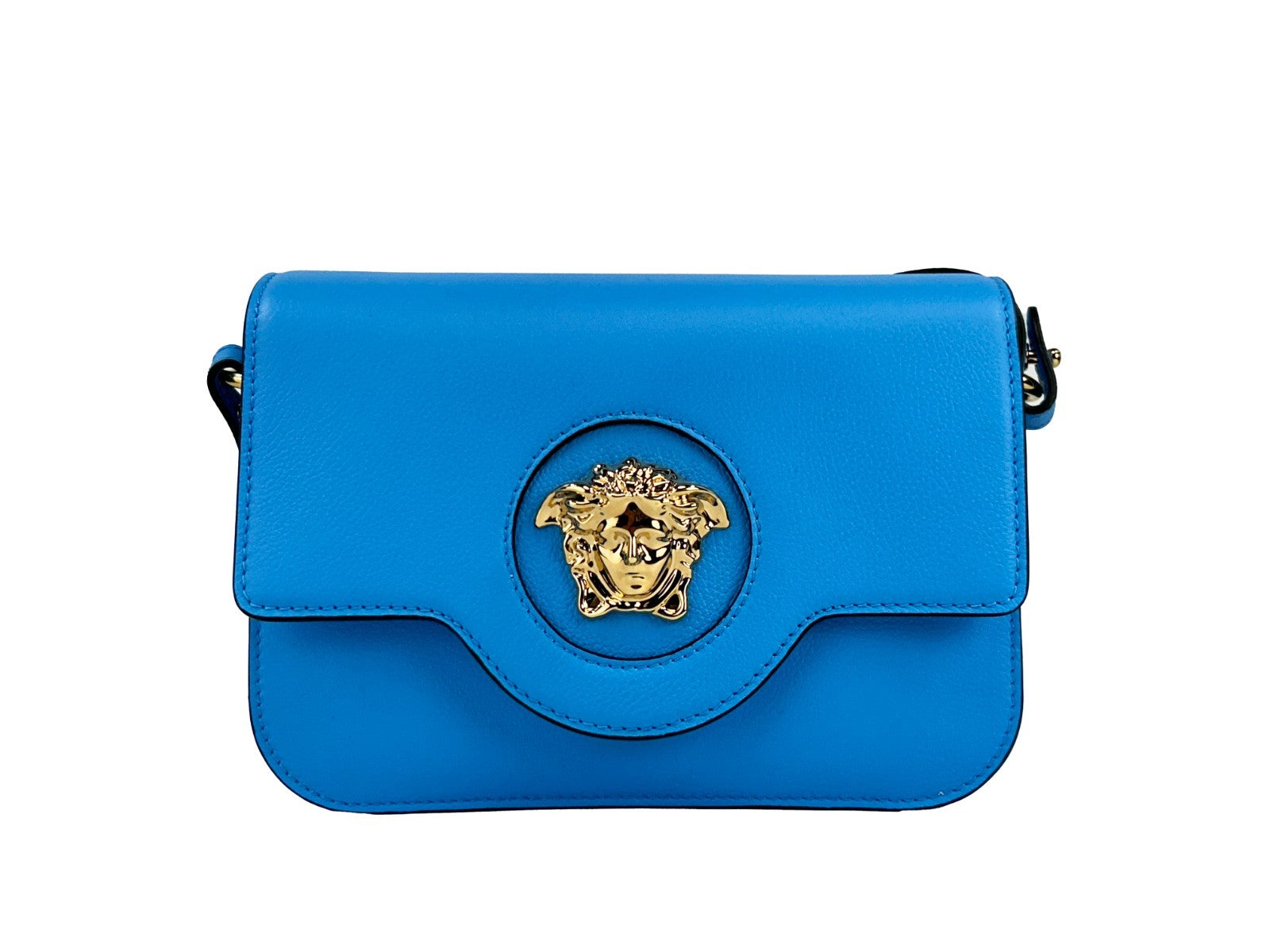 Versace – Sac crossbody La Medusa en cuir bleu