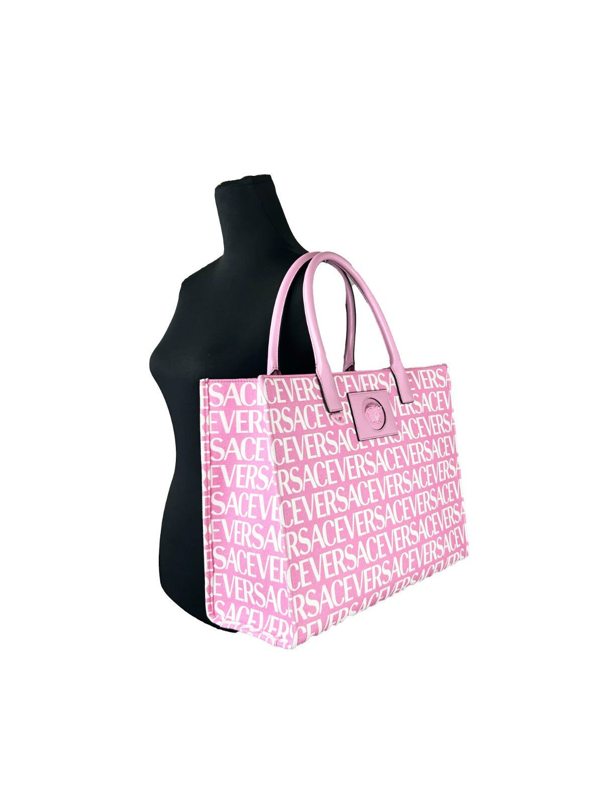 Versace – Grand cabas Medusa en toile rose poudré
