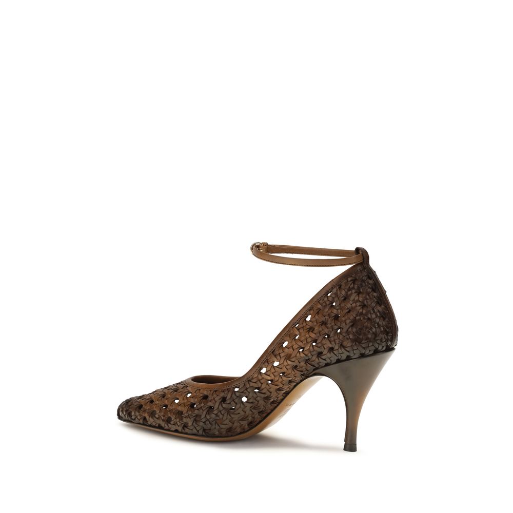 Miu Miu – Escarpins en cuir tressé