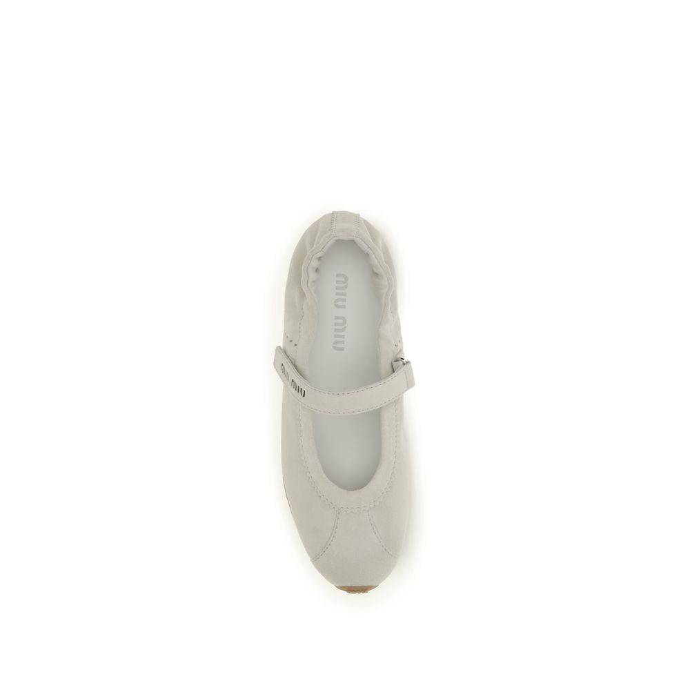Miu Miu – Ballerines Plume en suède