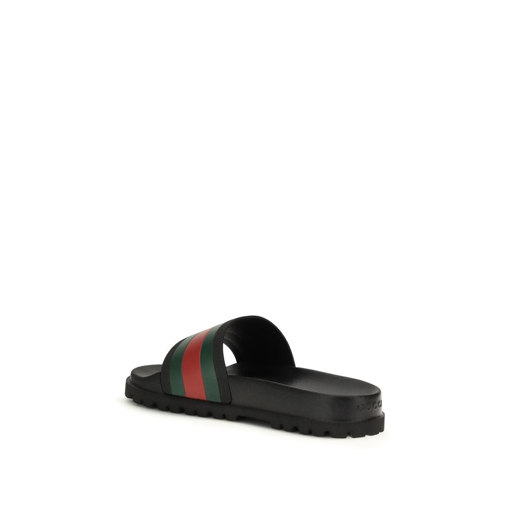 Gucci – Slippers en caoutchouc Web
