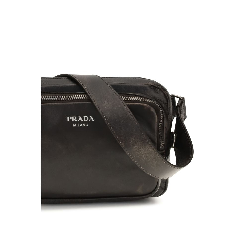 Prada – Sac porté épaule en cuir nappa effet vieilli