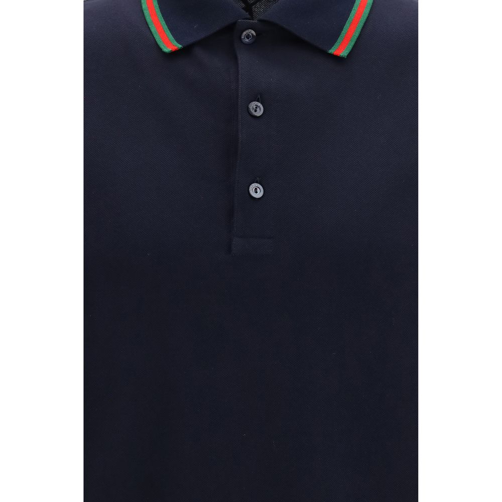 Gucci – Polo en jersey piqué de coton avec détail Web