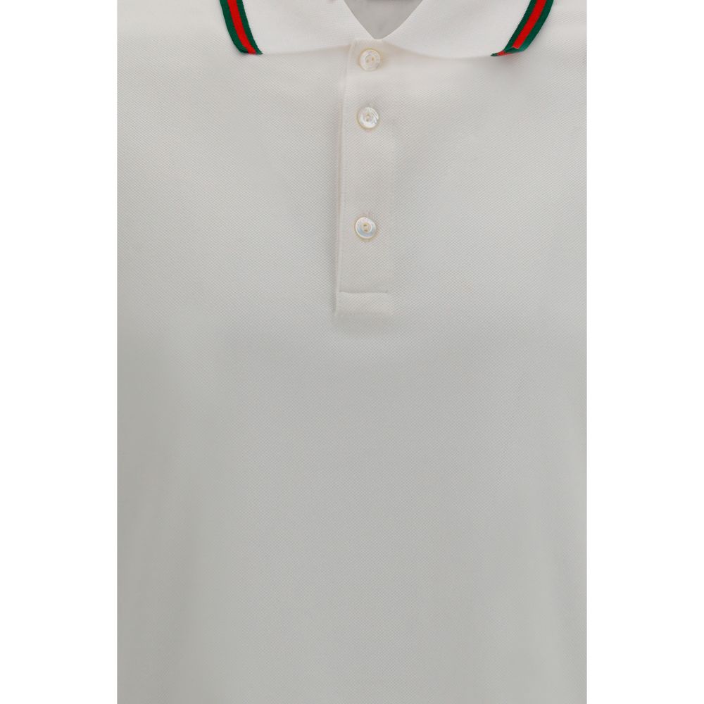 Gucci – Polo en jersey piqué de coton avec détail Web