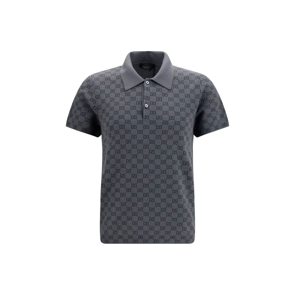 Gucci – Polo en laine et soie jacquard GG