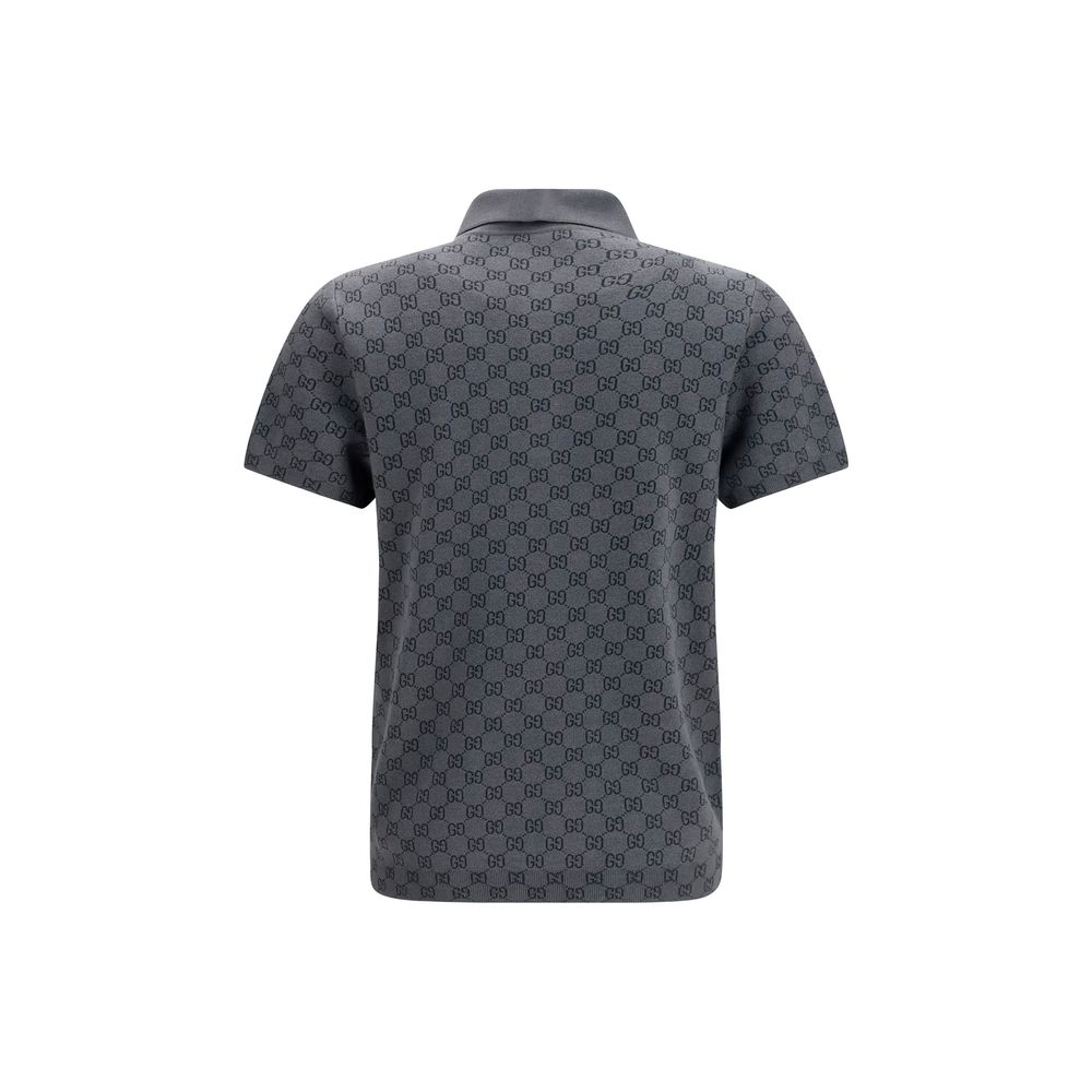 Gucci – Polo en laine et soie jacquard GG