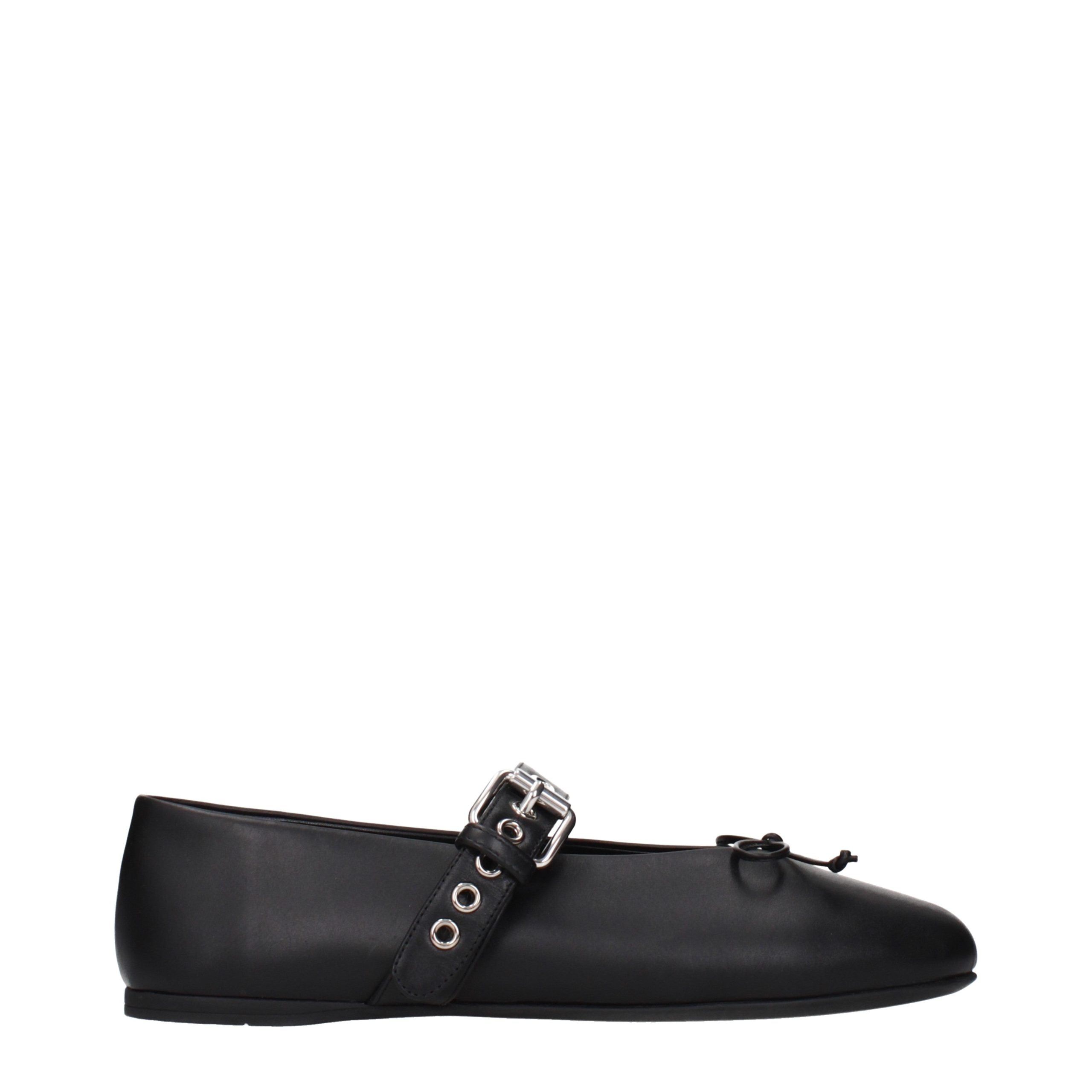 Miu Miu – Ballerines en cuir noir