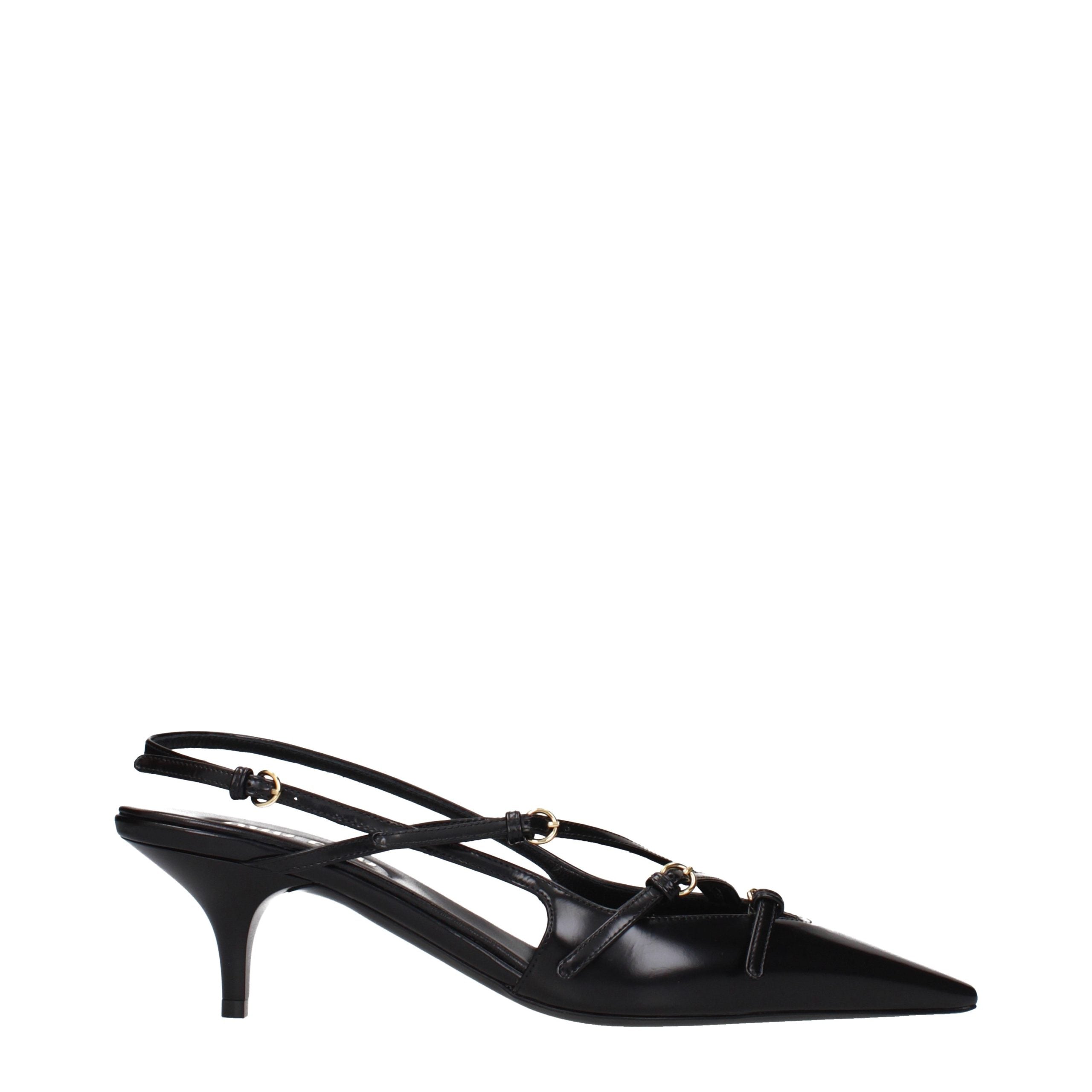 Miu Miu – Sandales en cuir noir