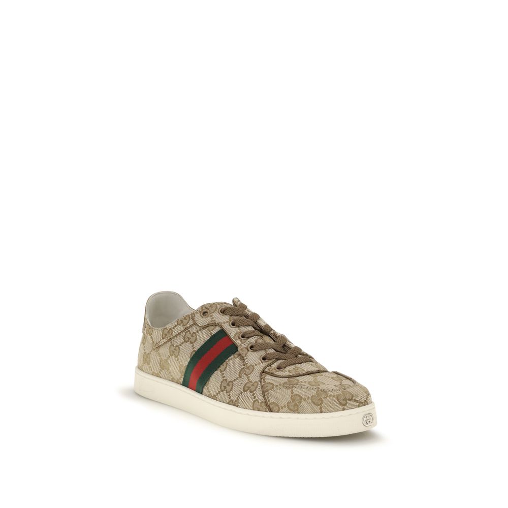 Gucci – Sneakers en tissu GG stretch avec bande Web