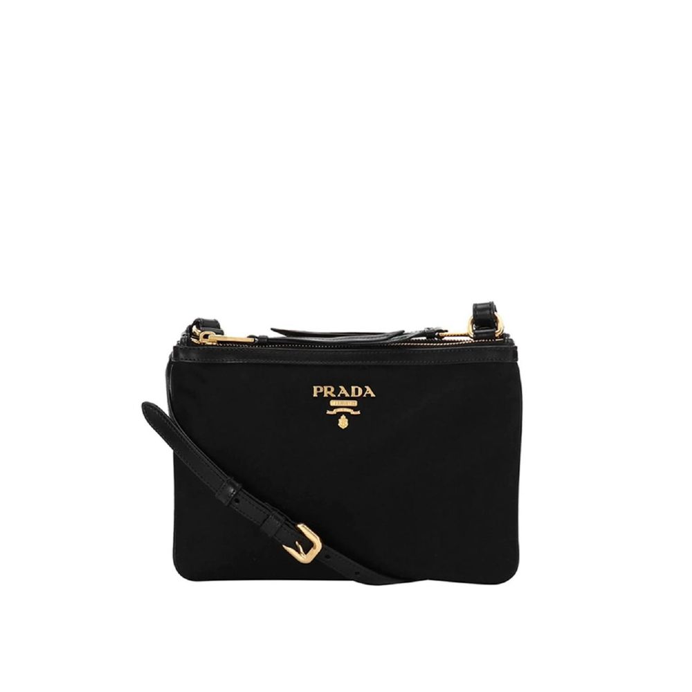 Prada – Sac porté épaule en nylon avec logo doré