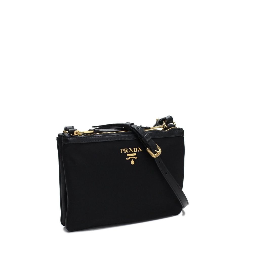 Prada – Sac porté épaule en nylon avec logo doré