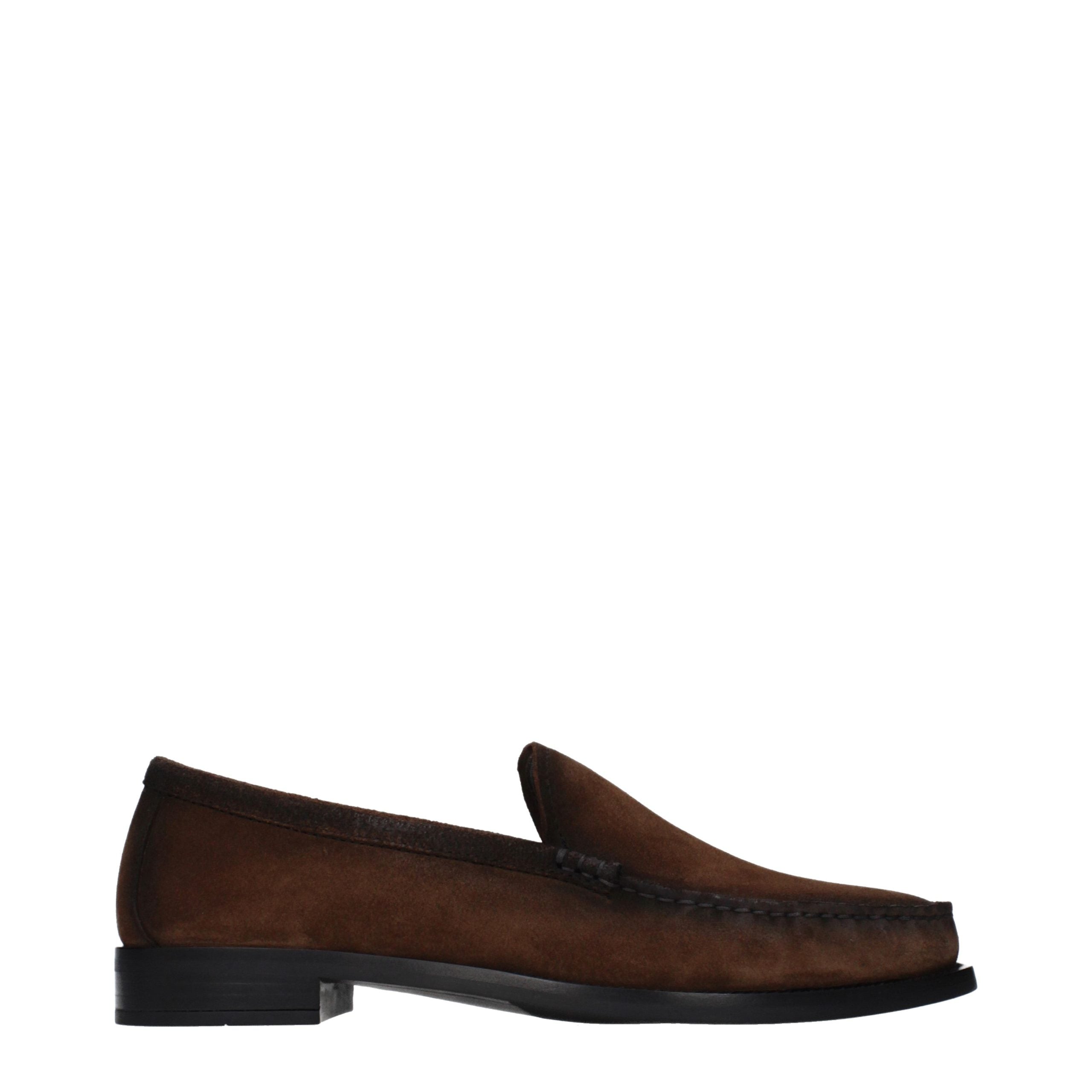 Prada – Loafers en suède marron effet vintage