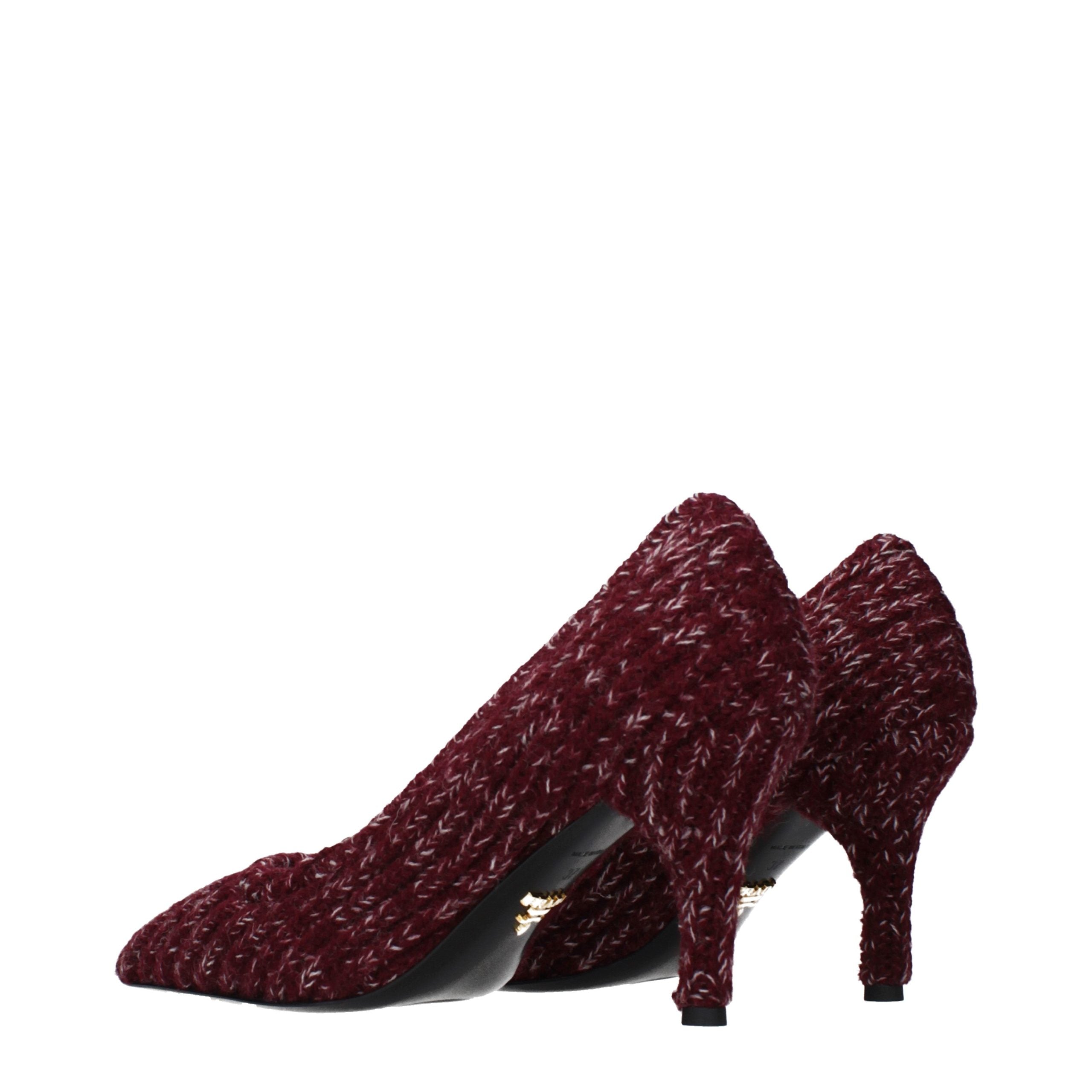 Prada – Escarpins en tissu rouge