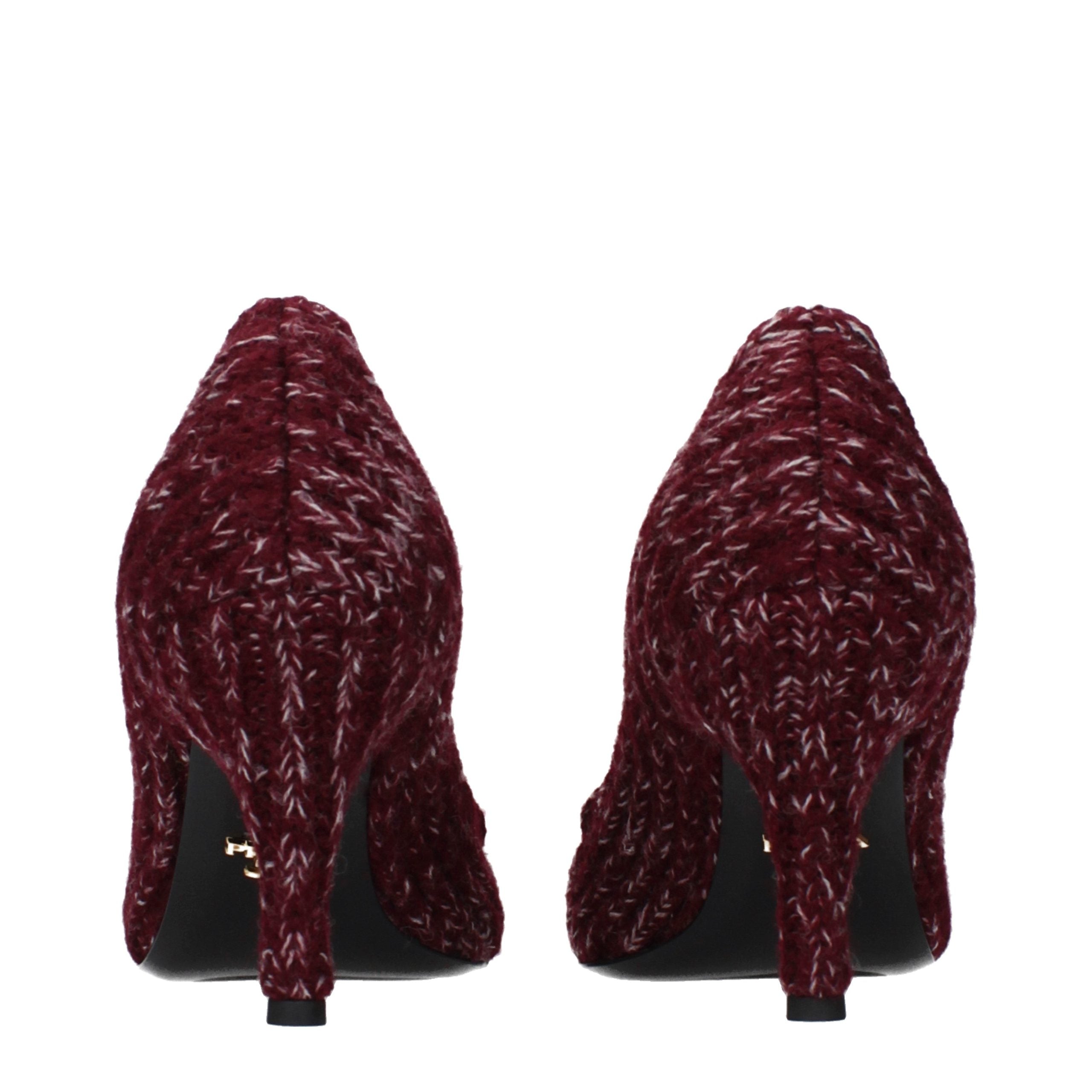 Prada – Escarpins en tissu rouge