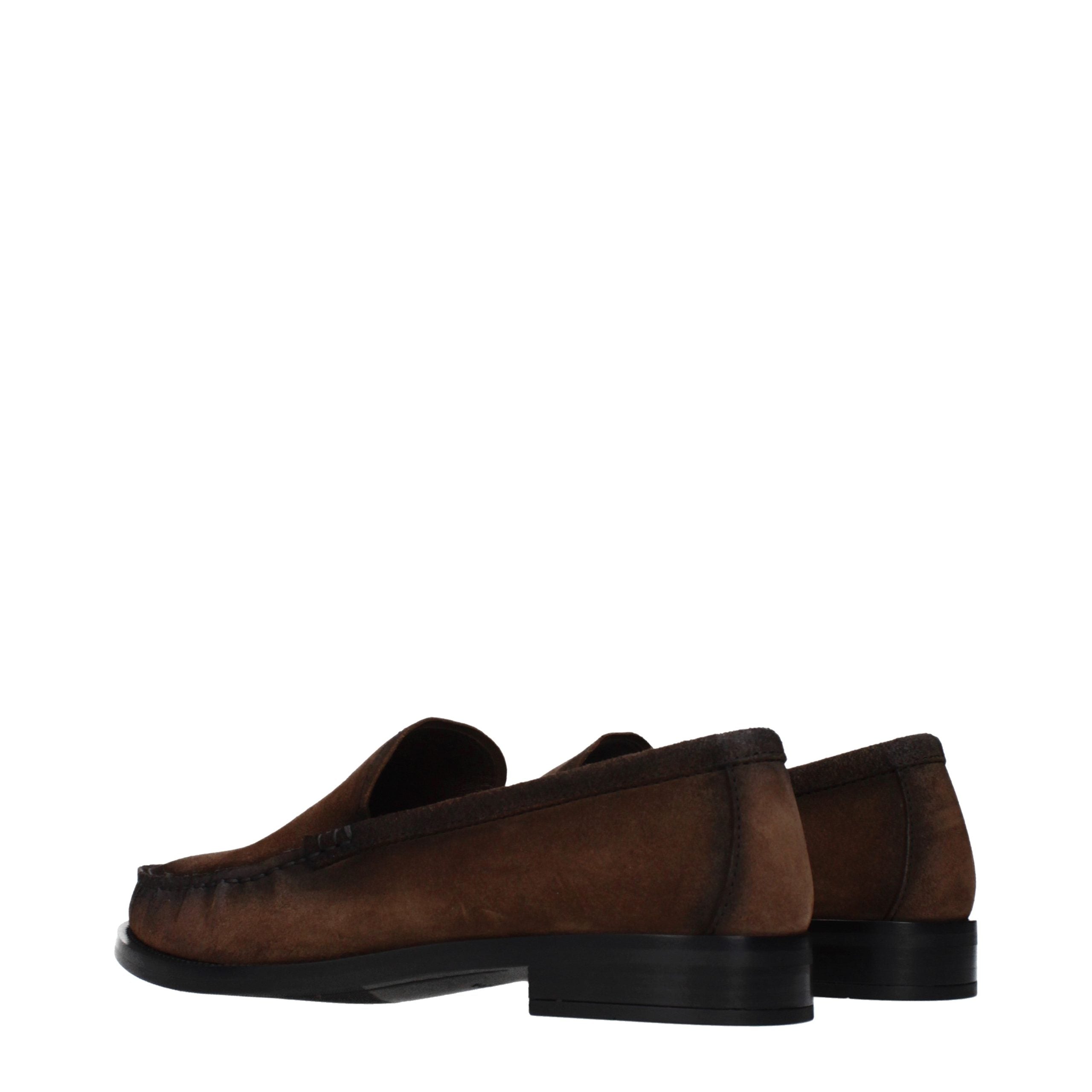 Prada – Loafers en suède marron effet vintage