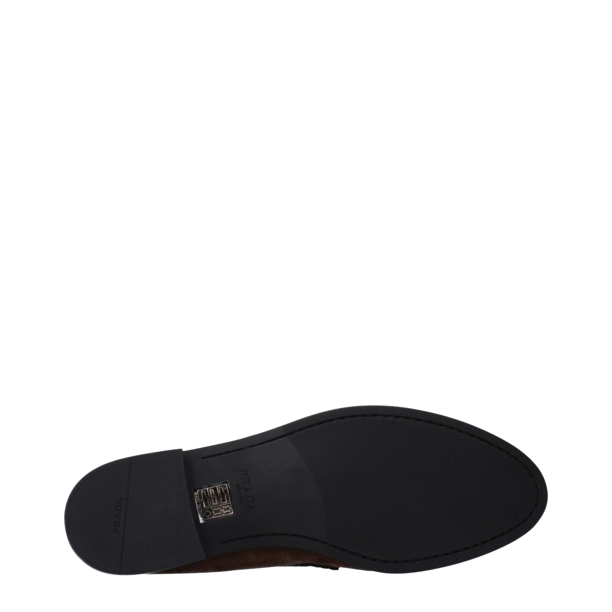 Prada – Loafers en suède marron effet vintage