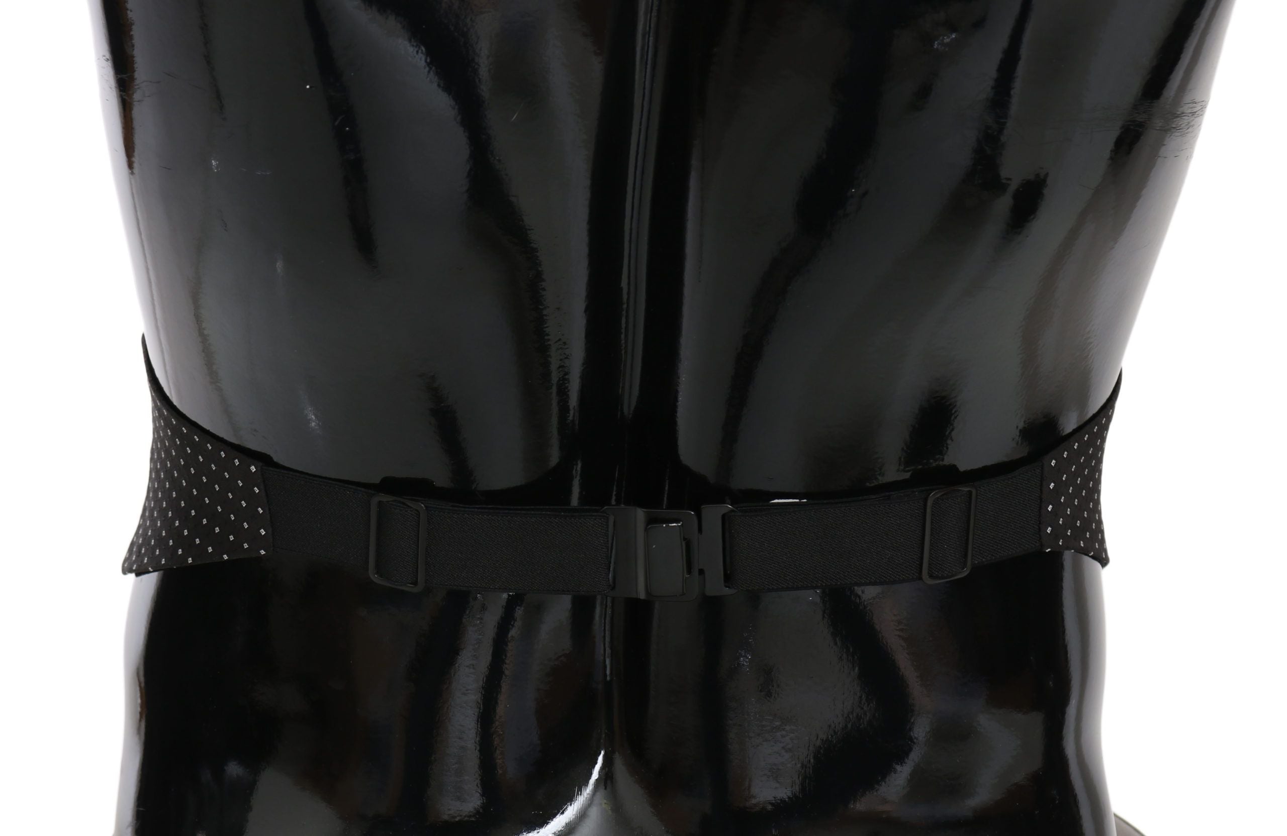 Schwarzer gepunkteter Taillengürtel aus Seide