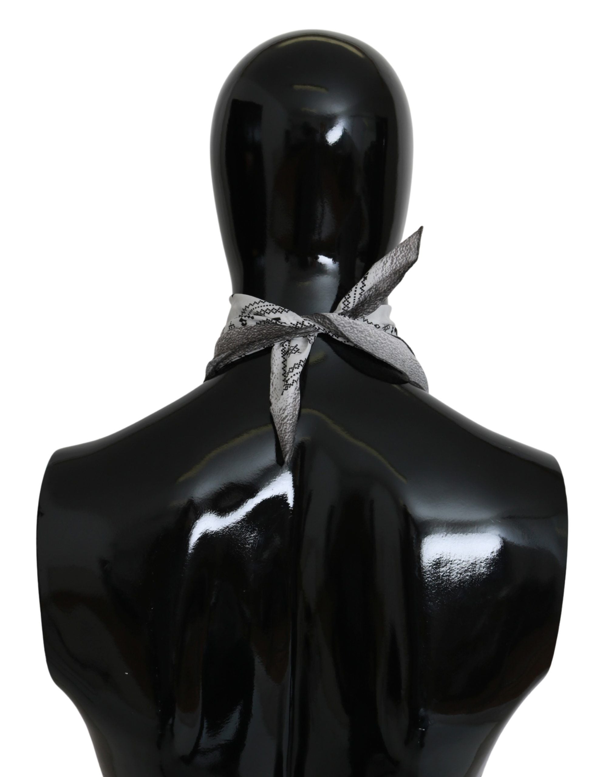 White Printed Bandana Cotton Scarf