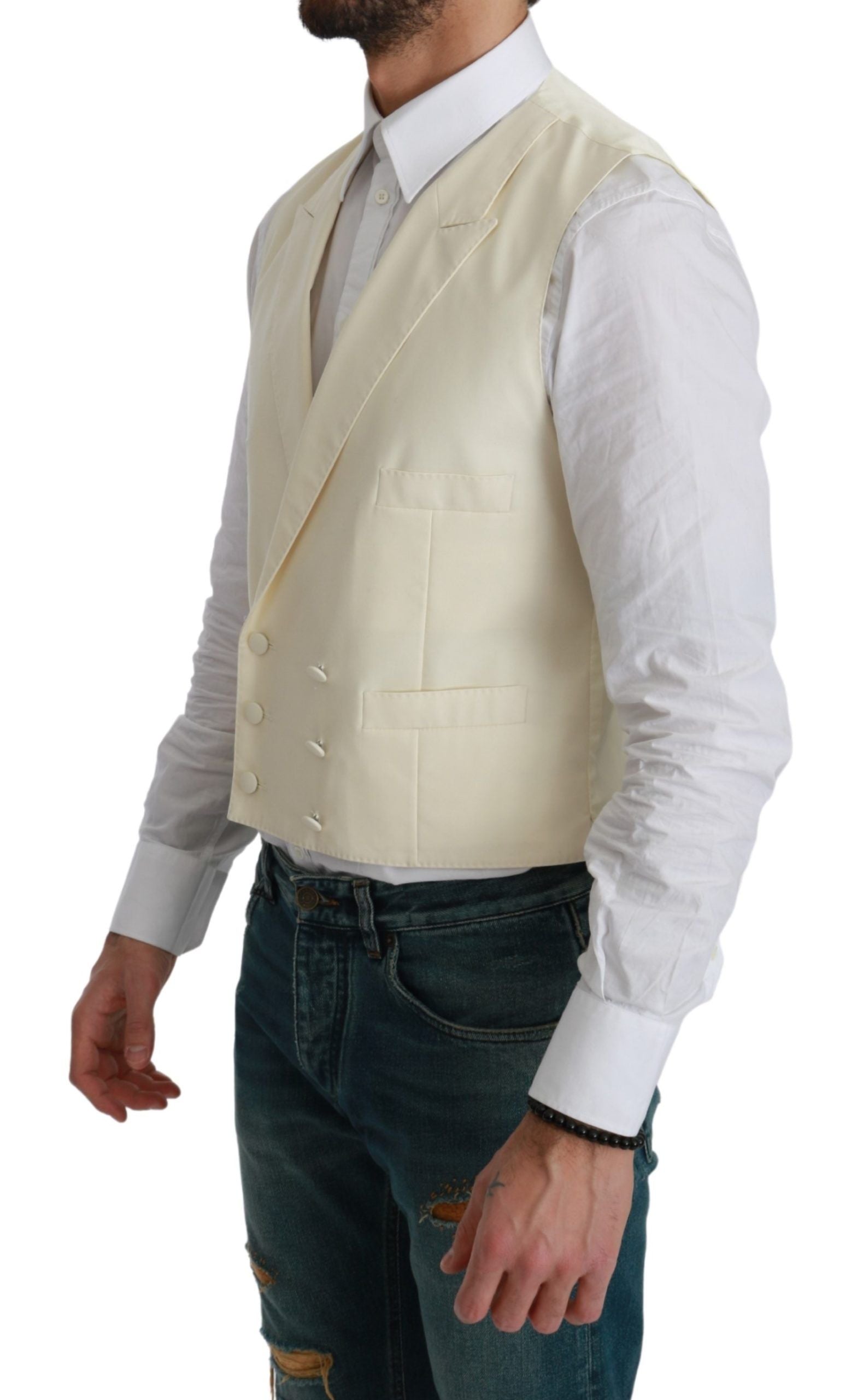 White Waistcoat Formal Wool Vest