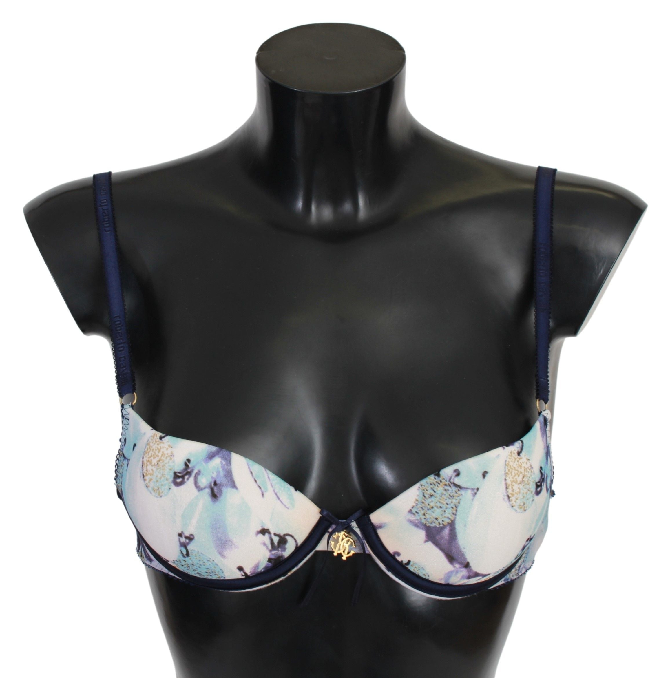 Reggiseno BH aus blauem Nylon mit Print