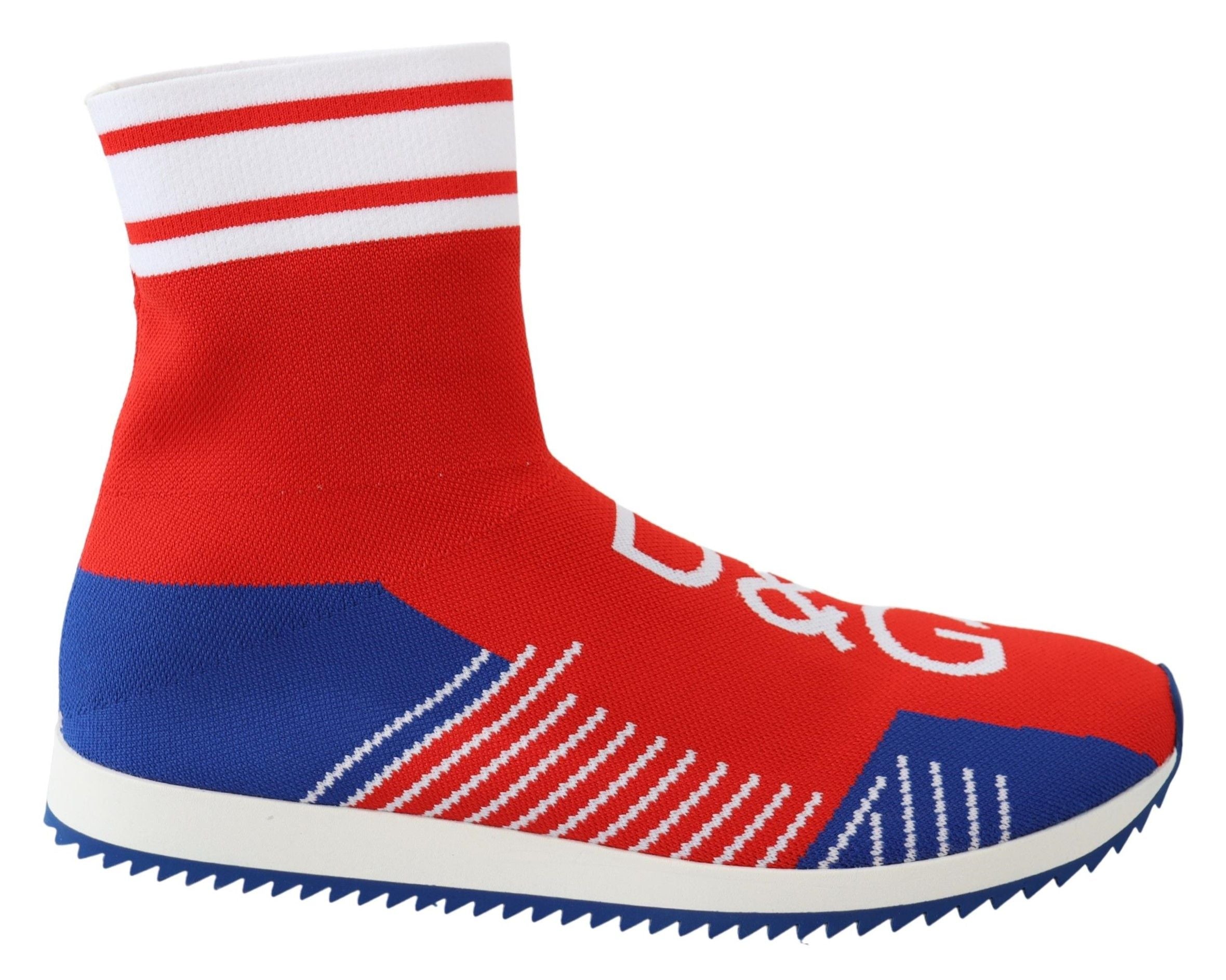 Blaue und rote Sorrento Logo Sneakers Socken Schuhe