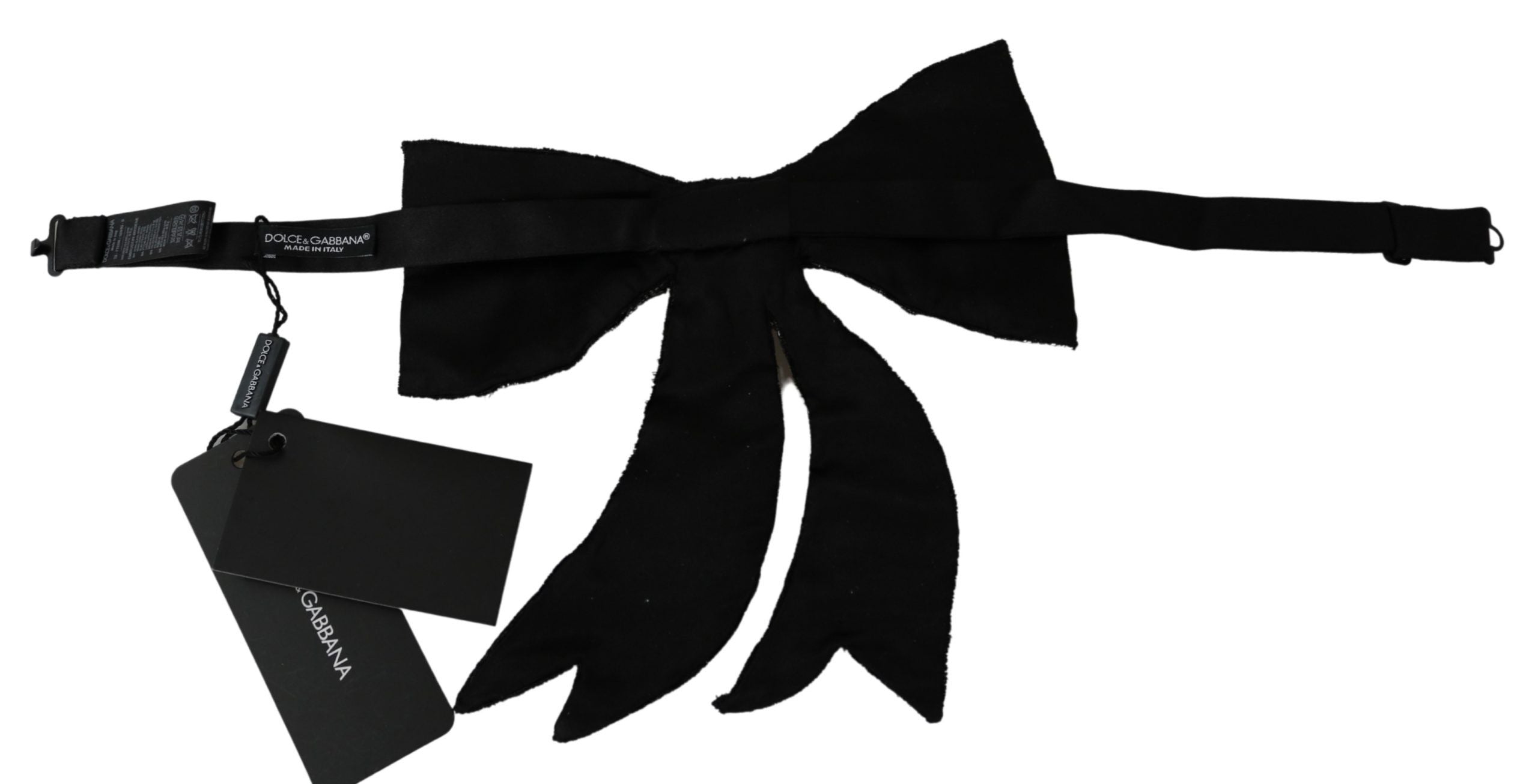 Silver Tone 100% Silk Crystal Embellished Women Bowtie