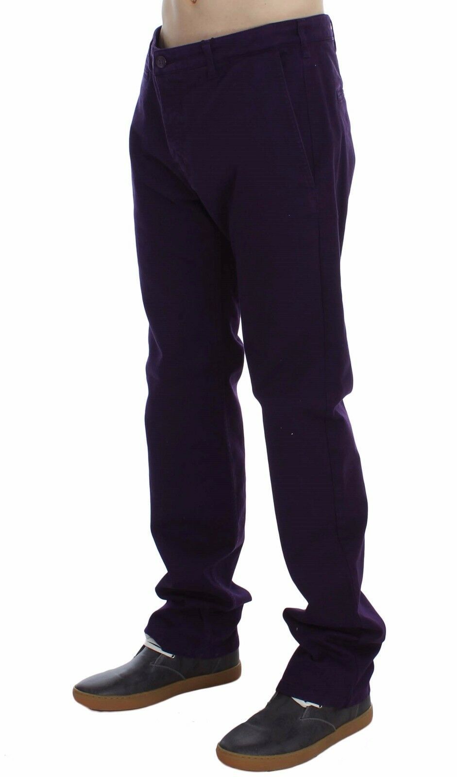 Purple Cotton Stretch Purple Fit Pants