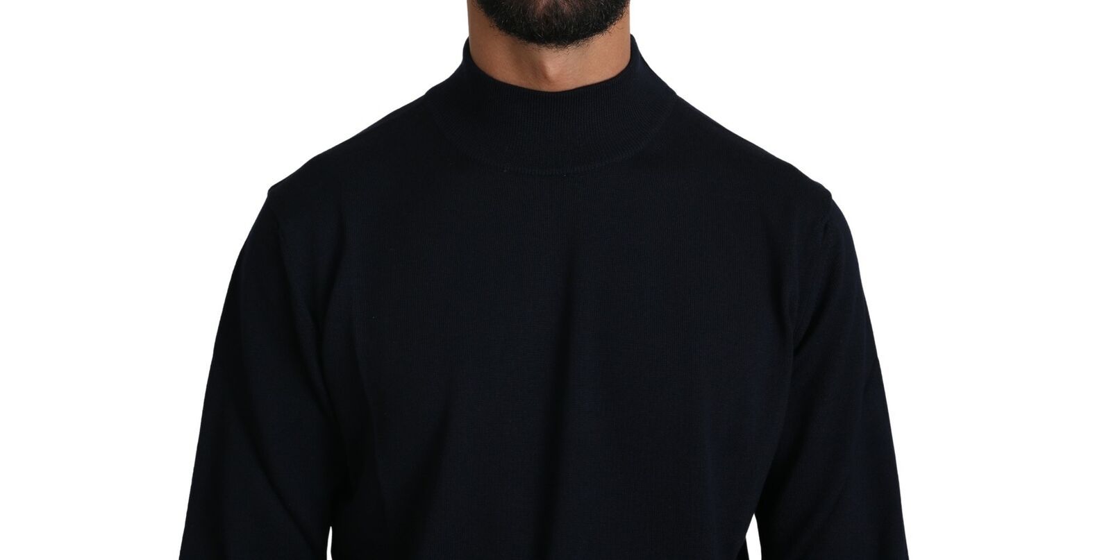 Dark Blue Crewneck Pullover 100% Wool Sweater