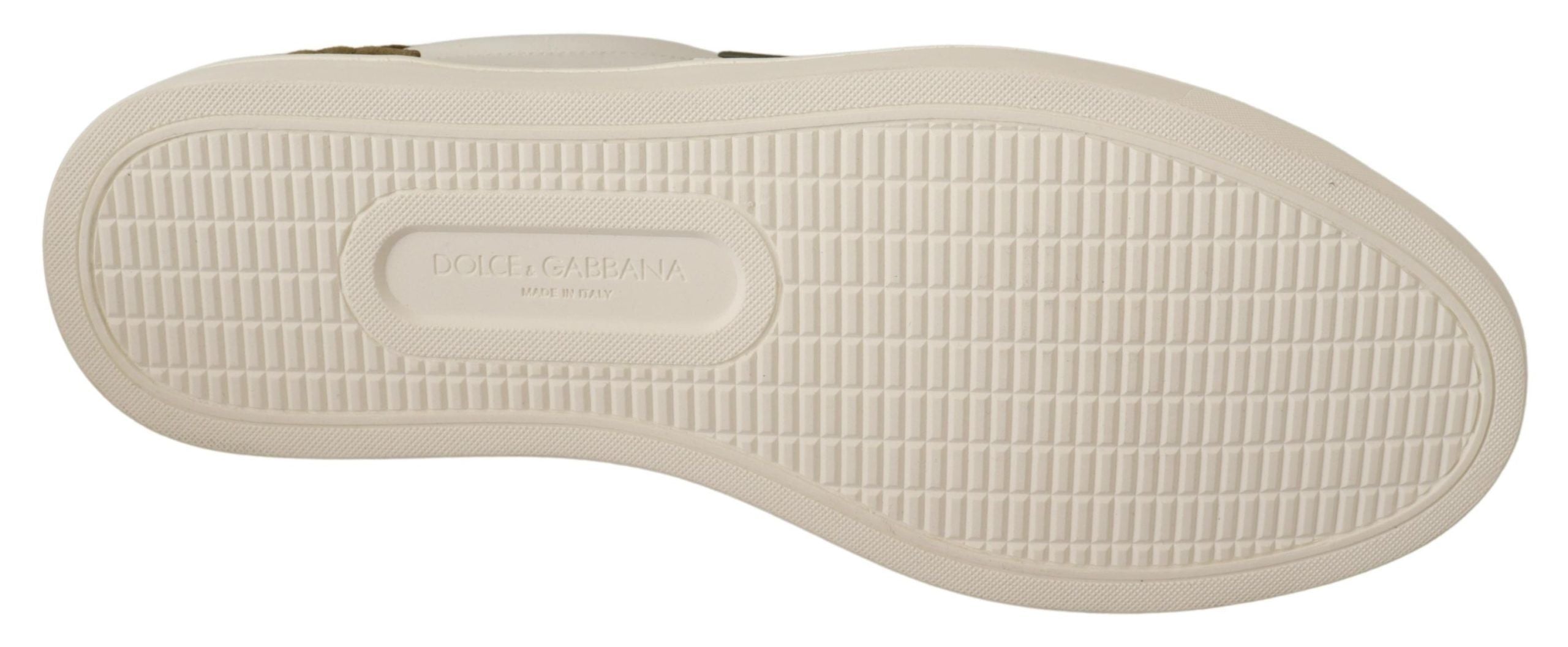 Sneakers Casual Dolce & Gabbana Homme Blanc et en Cuir et Suède