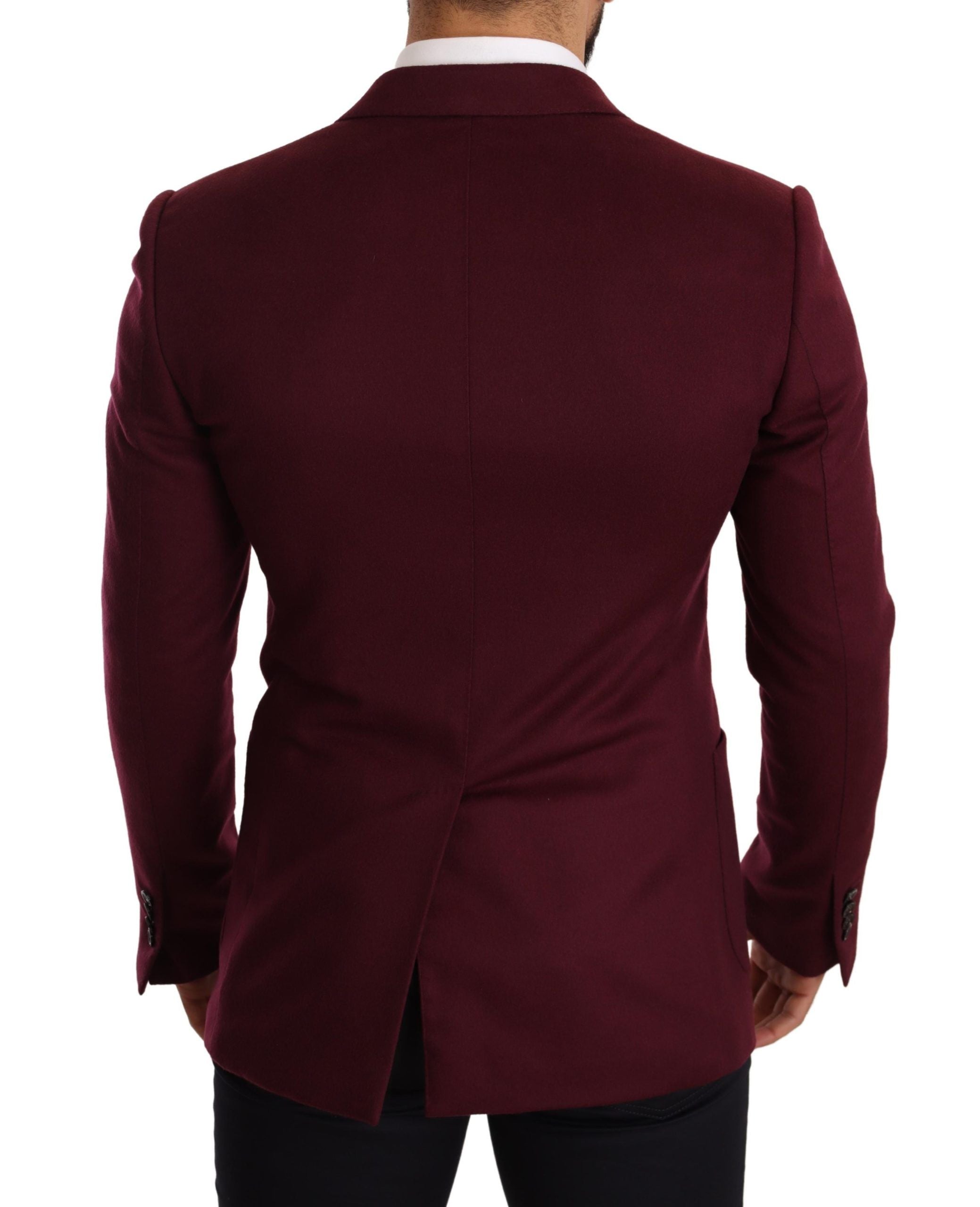Kaschmirmantel, schmal geschnitten, bordeauxrot, Blazer