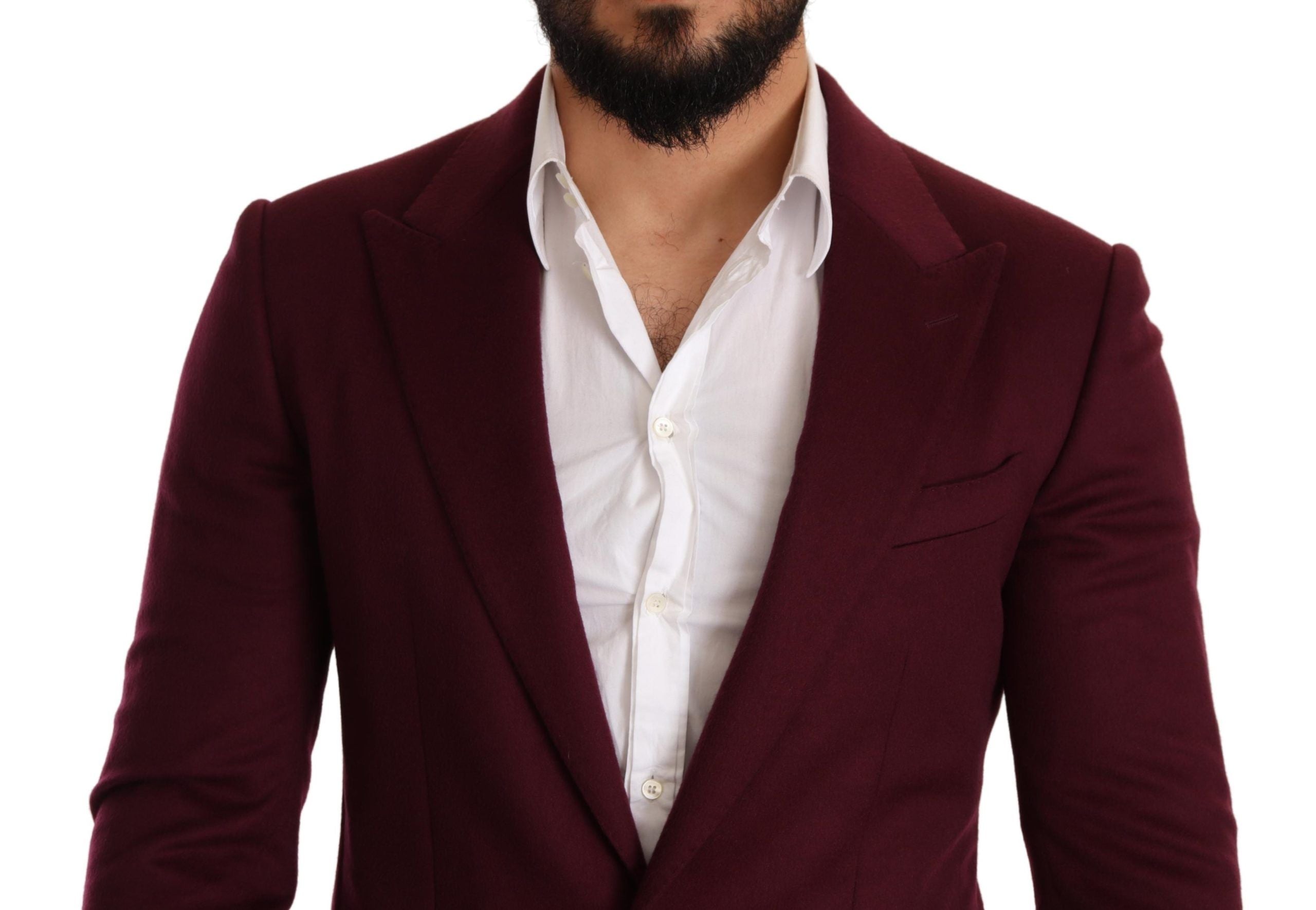 Kaschmirmantel, schmal geschnitten, bordeauxrot, Blazer