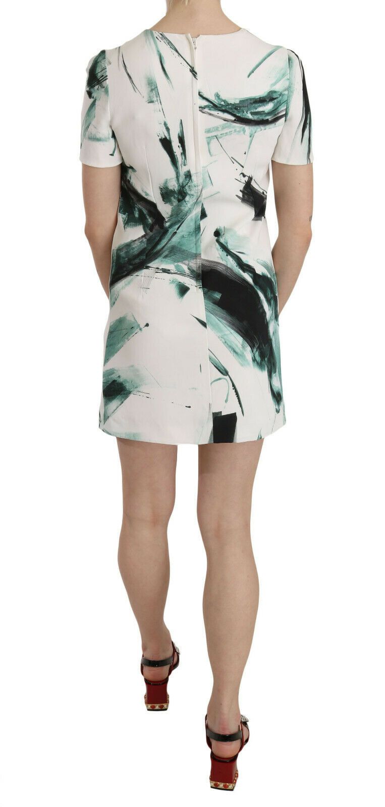 Weißes, schwarzes, blaues, kurzes Minikleid