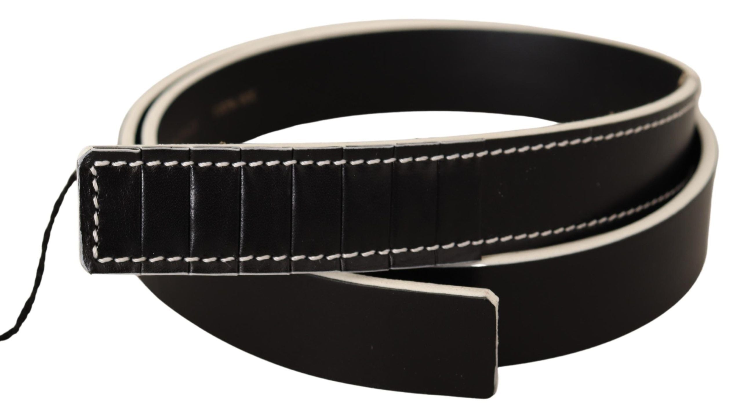 Black White Leather Fashion Waist Belt
