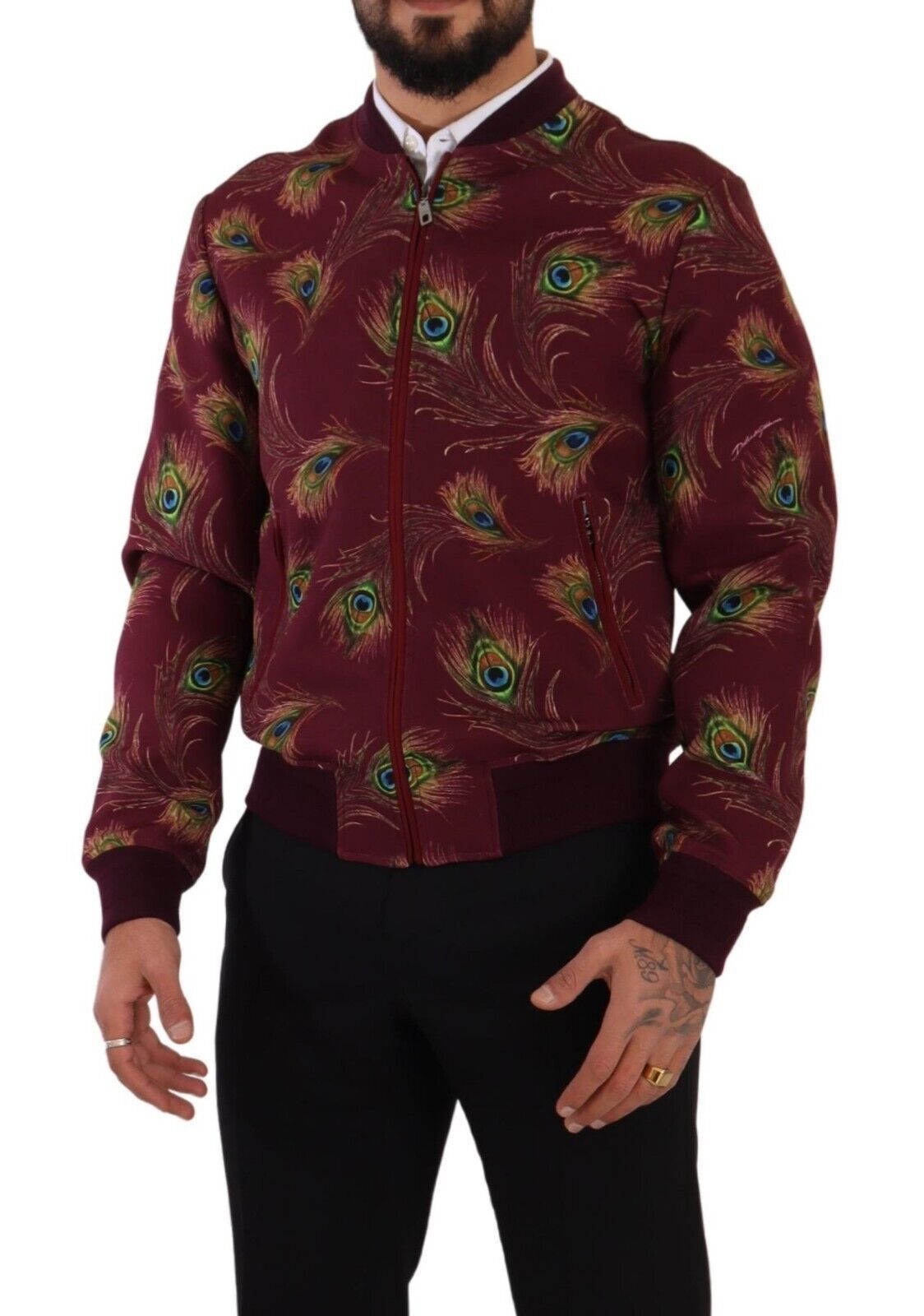 Red Peacock Polyester Stretch Full Zip Jacket